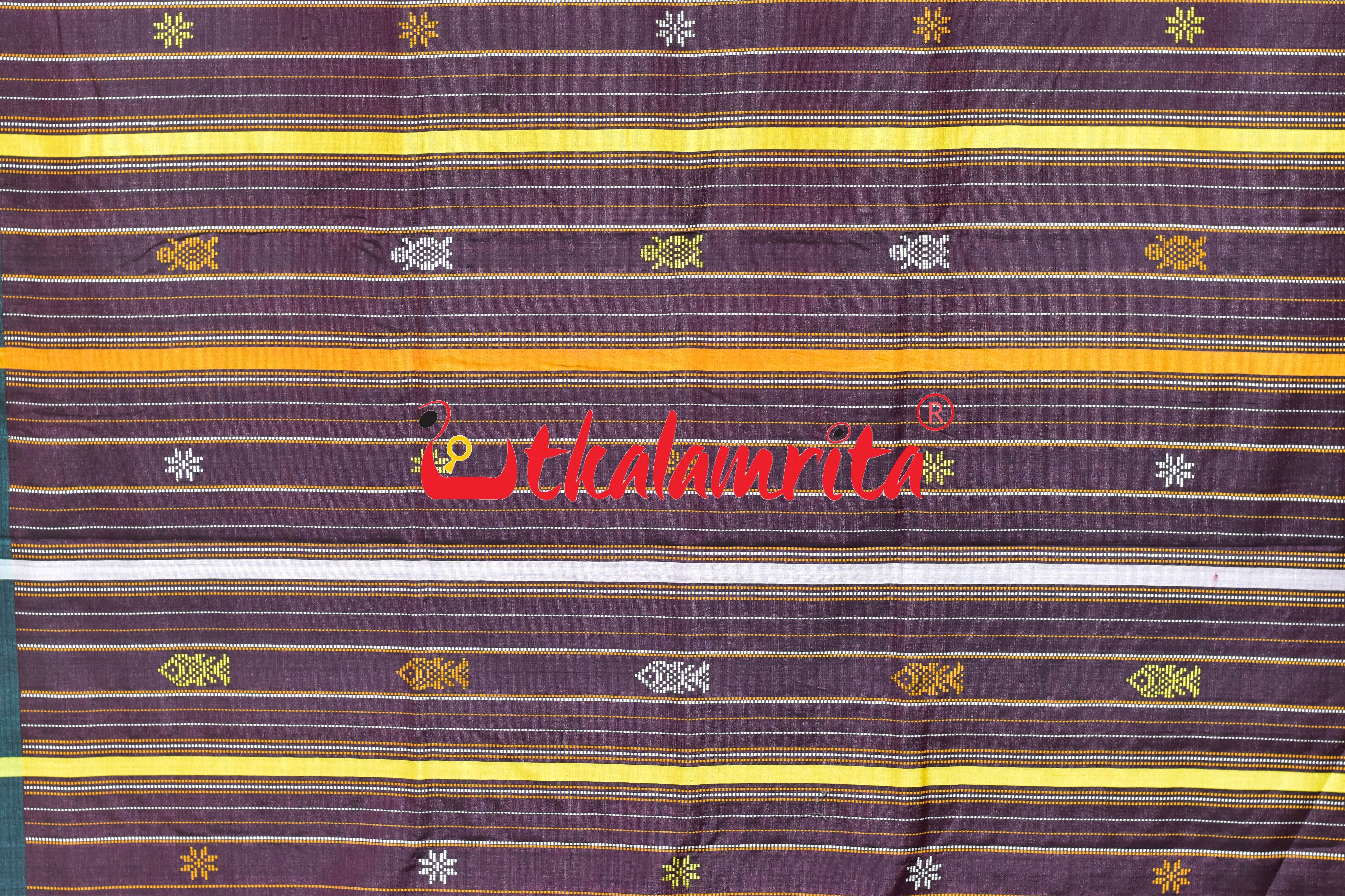 Red Coffee Phoda Anchal Gopalpur Tussar Silk Saree