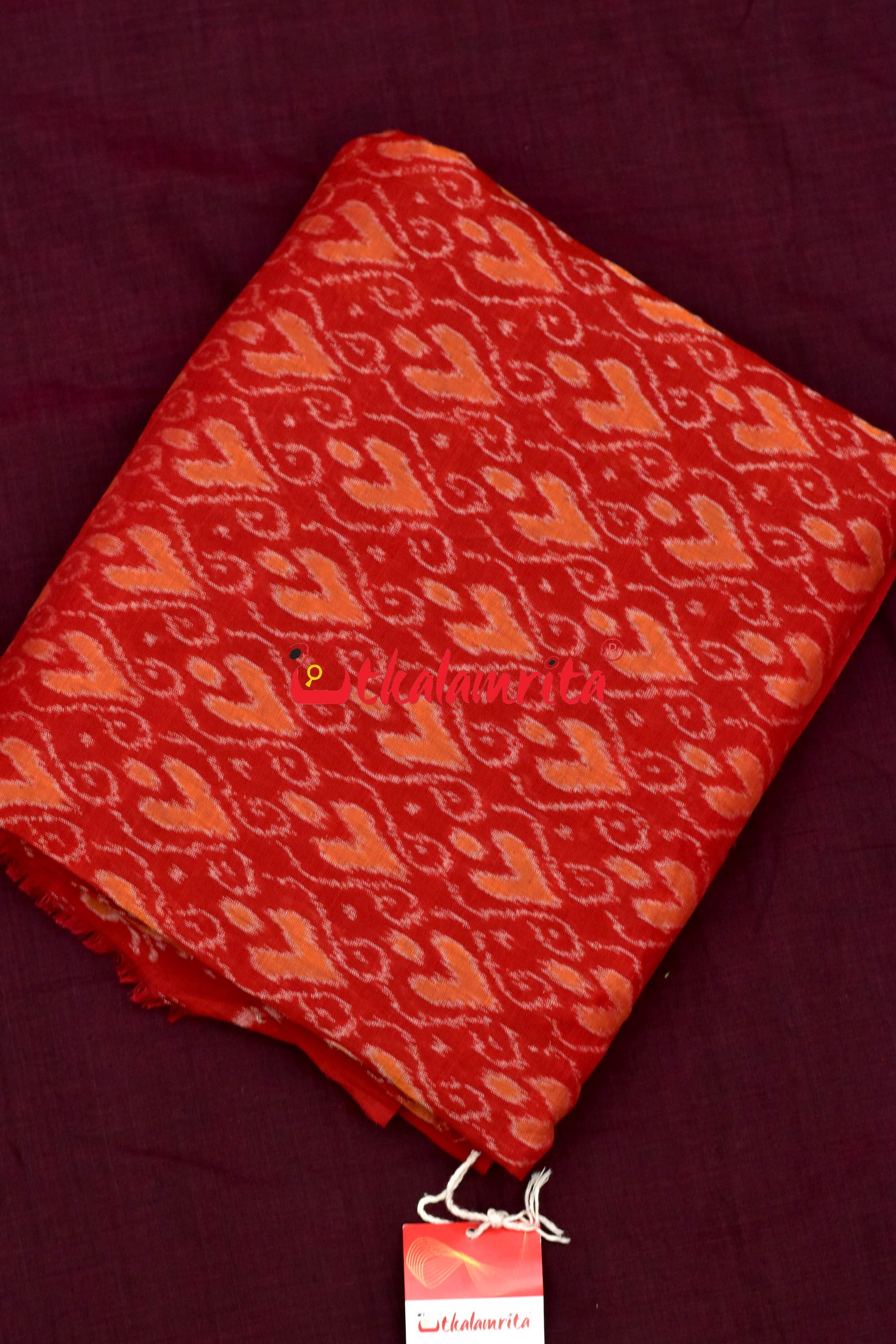 Orange Red Hearts (fabric)