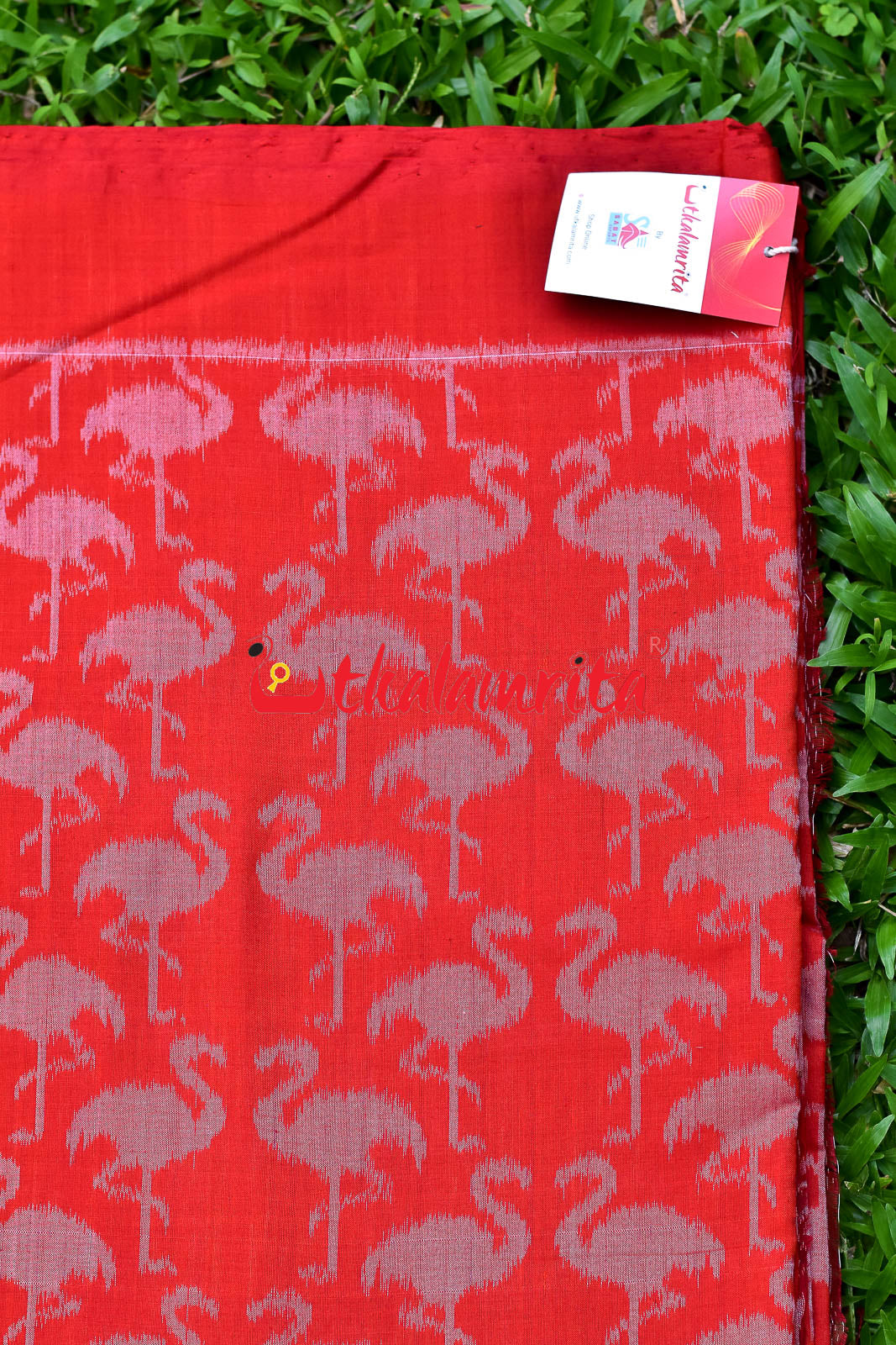 Red Cranes Cotton (Fabric)