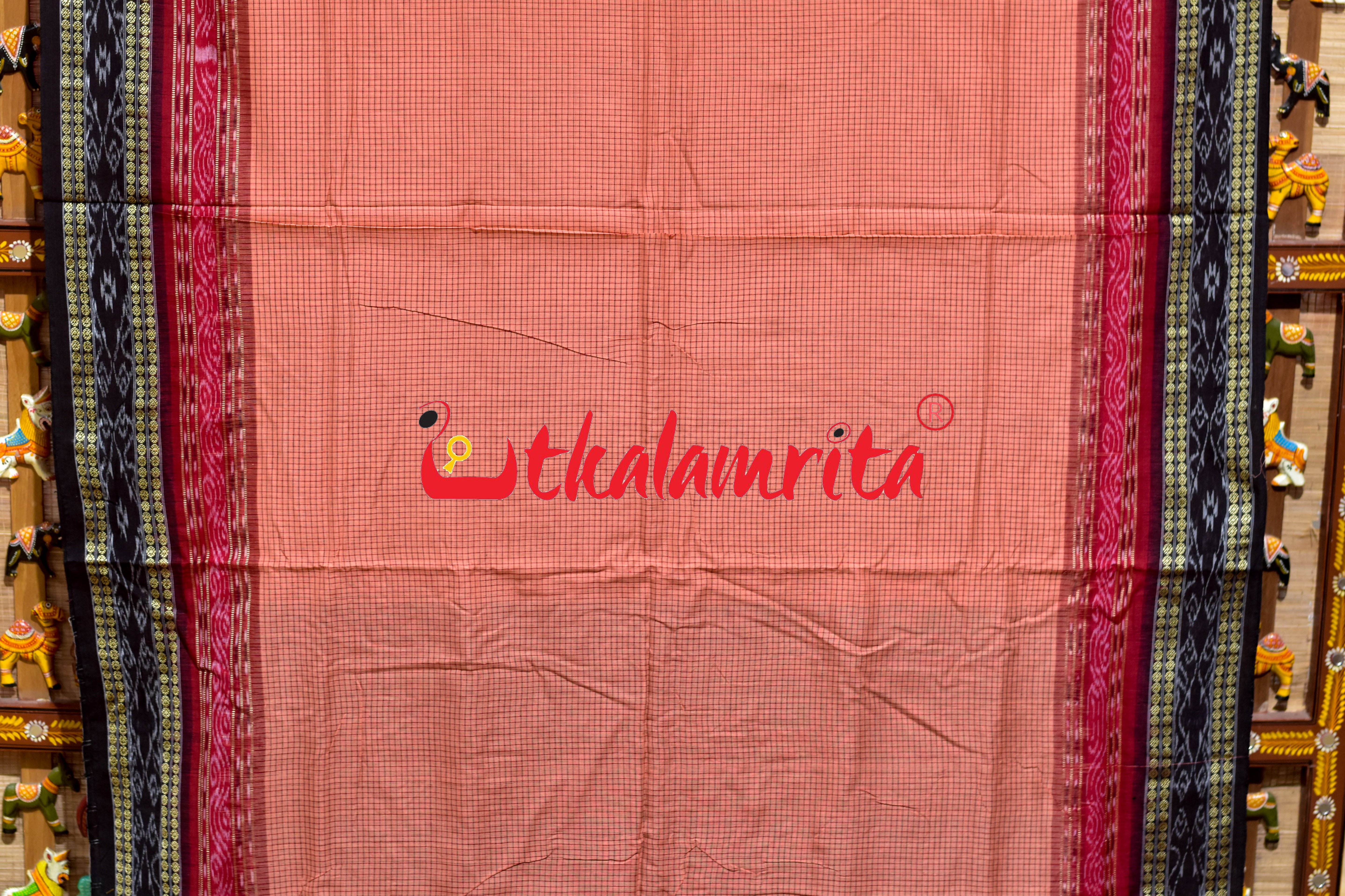 Peach Sachipar Khandua Cotton Saree