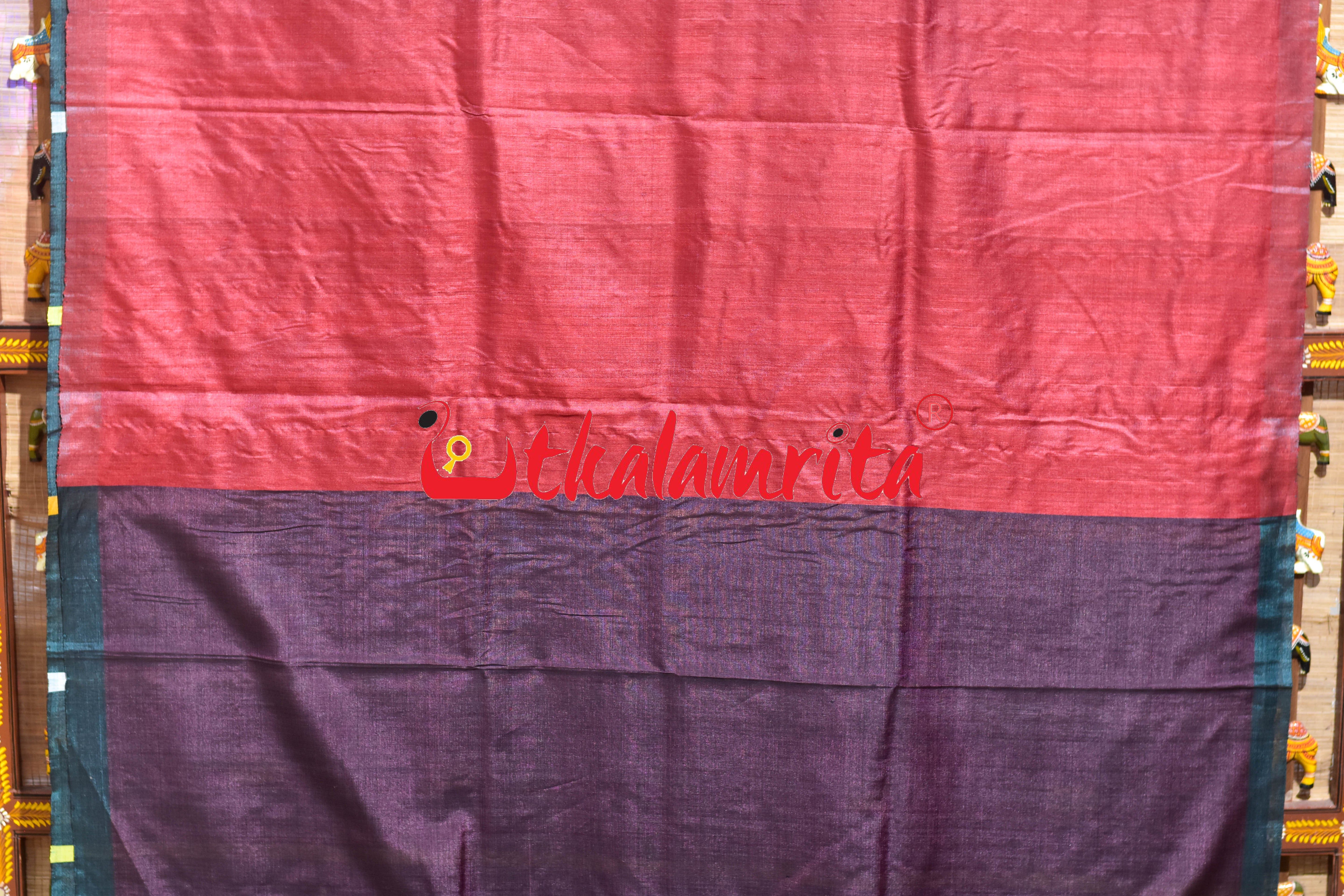 Red Coffee Phoda Anchal Gopalpur Tussar Silk Saree