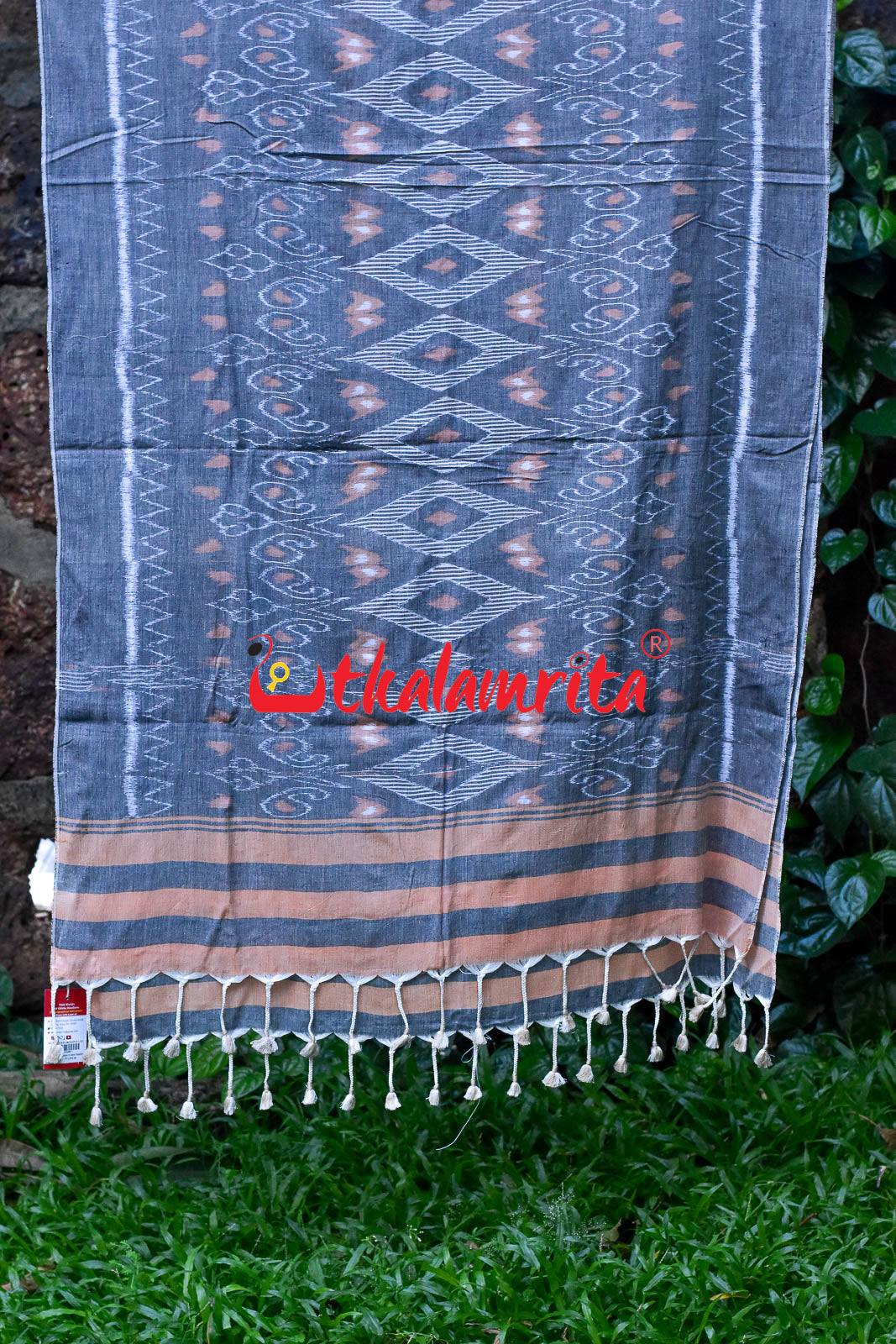 Grey Cream Thikiri (Cotton Dupatta)