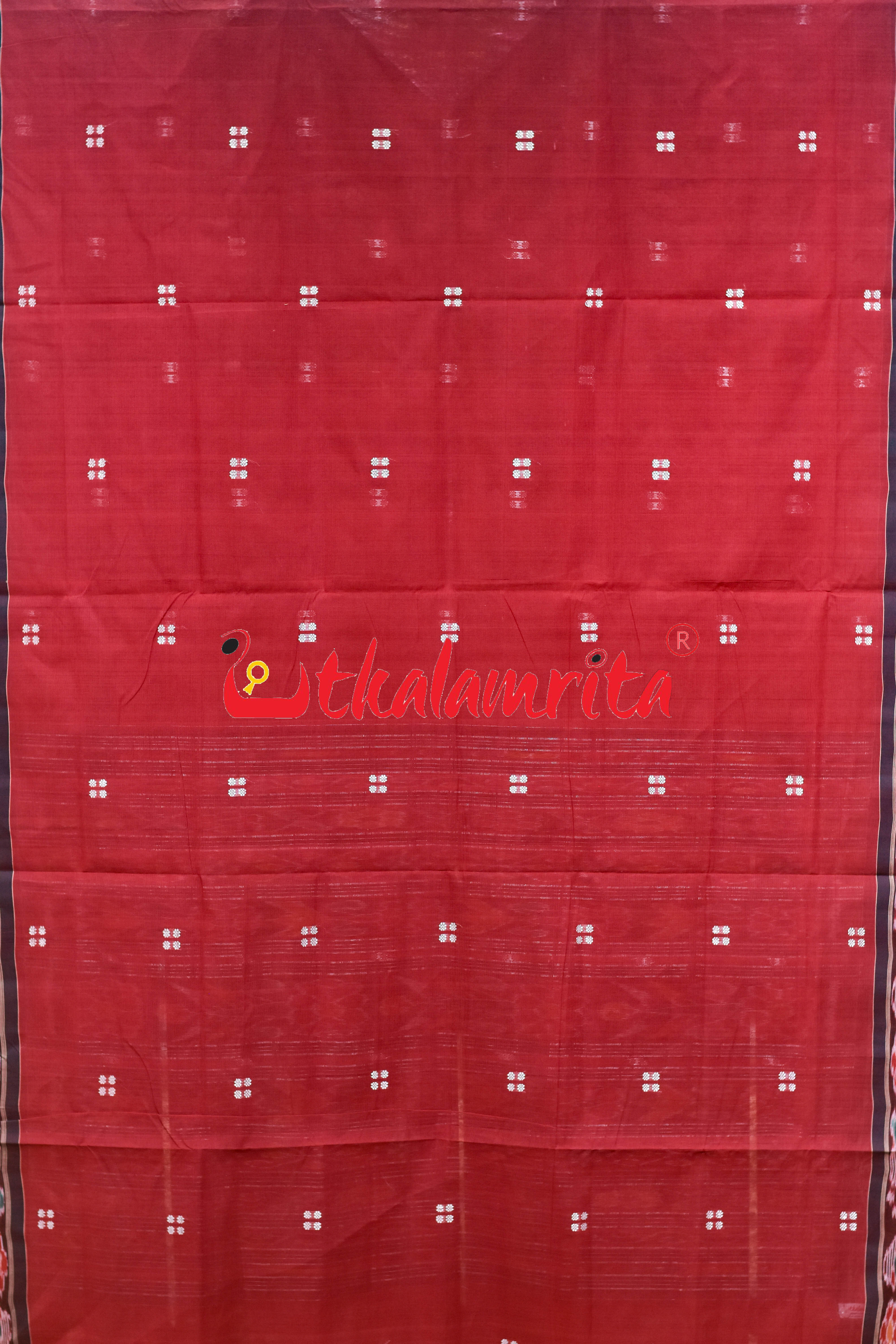 Red Coffee Pittala Single Cotton Saree