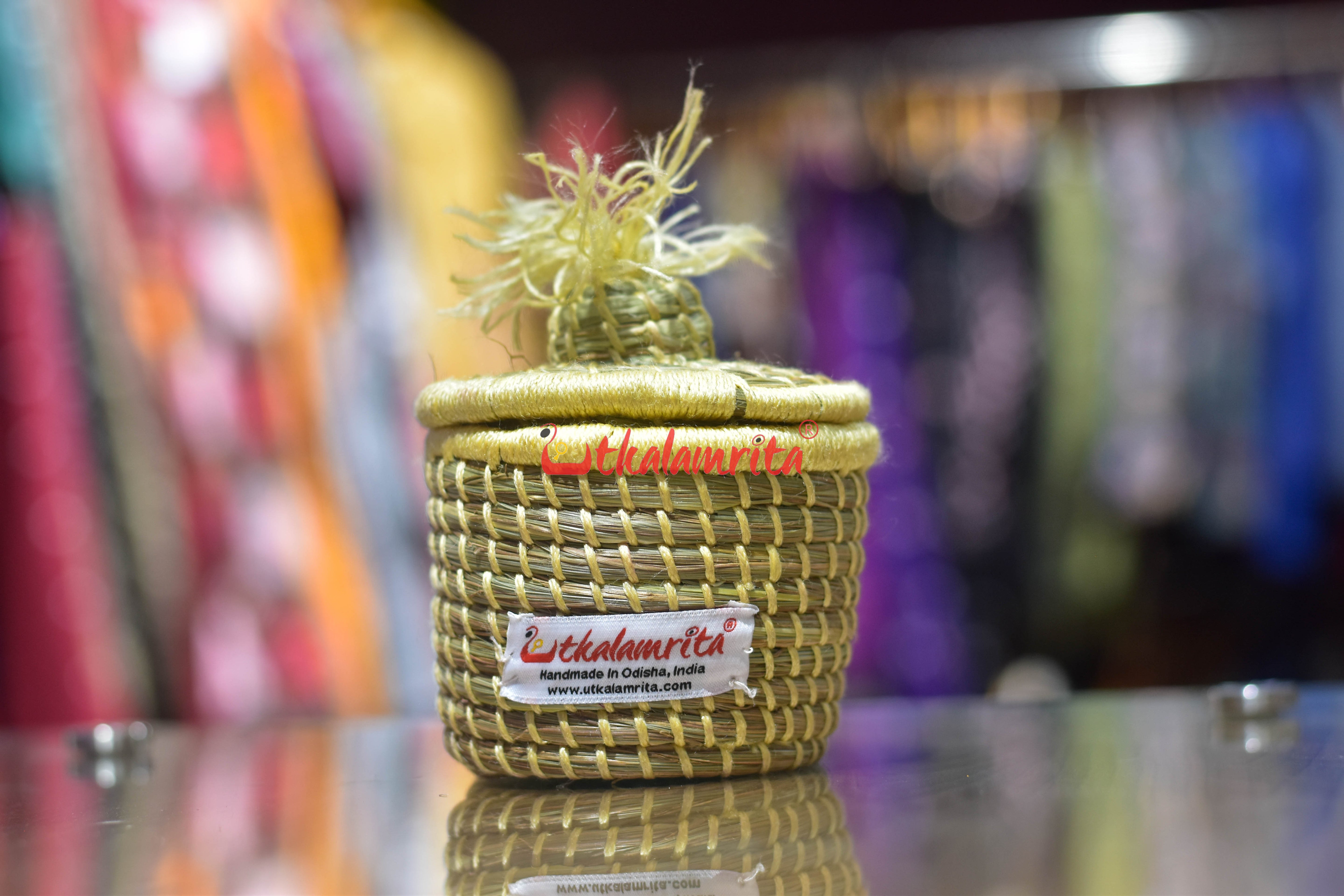 Sabai Grass Chuti Thread Jewellery Box Cream