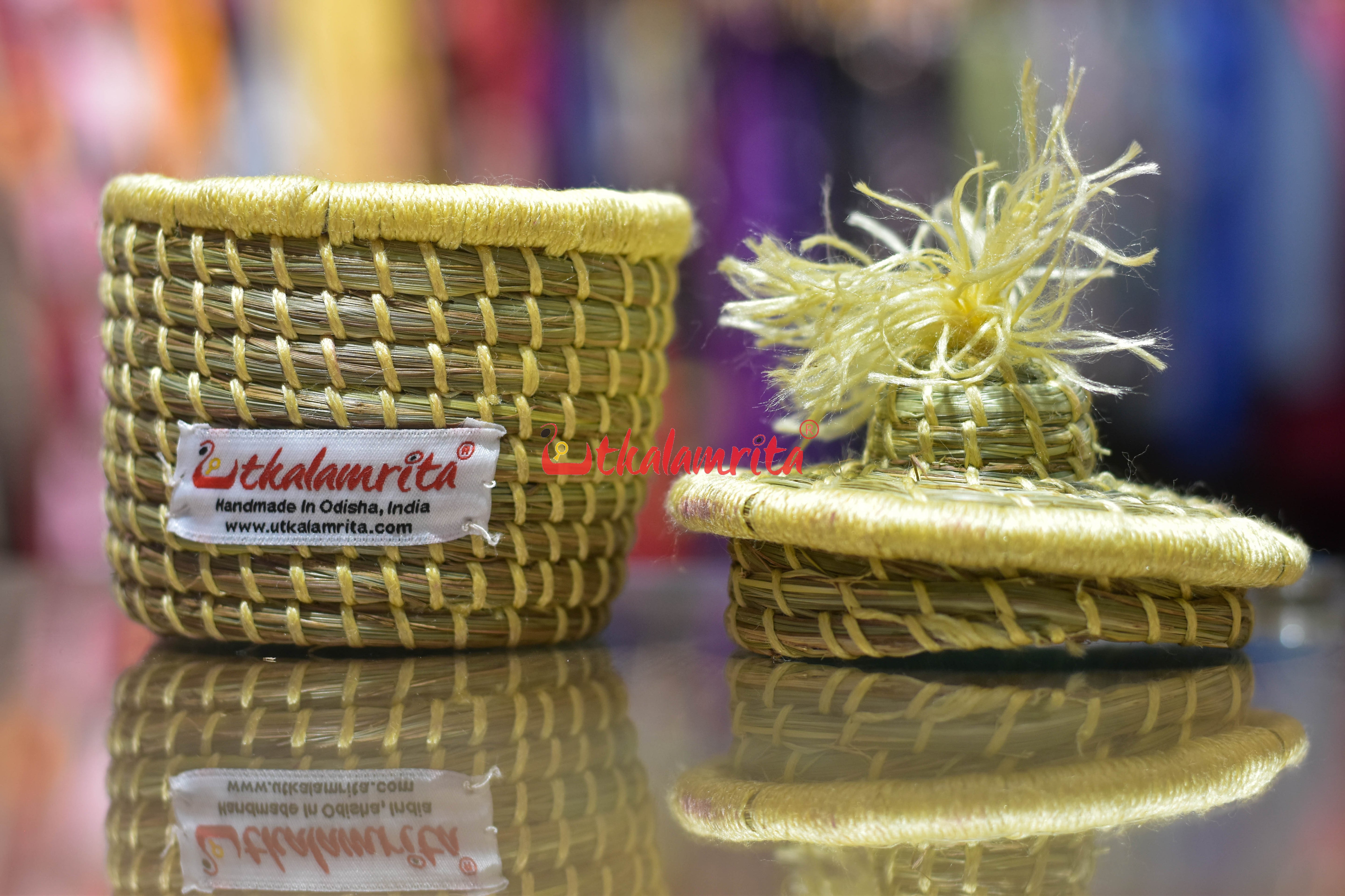 Sabai Grass Chuti Thread Jewellery Box Cream