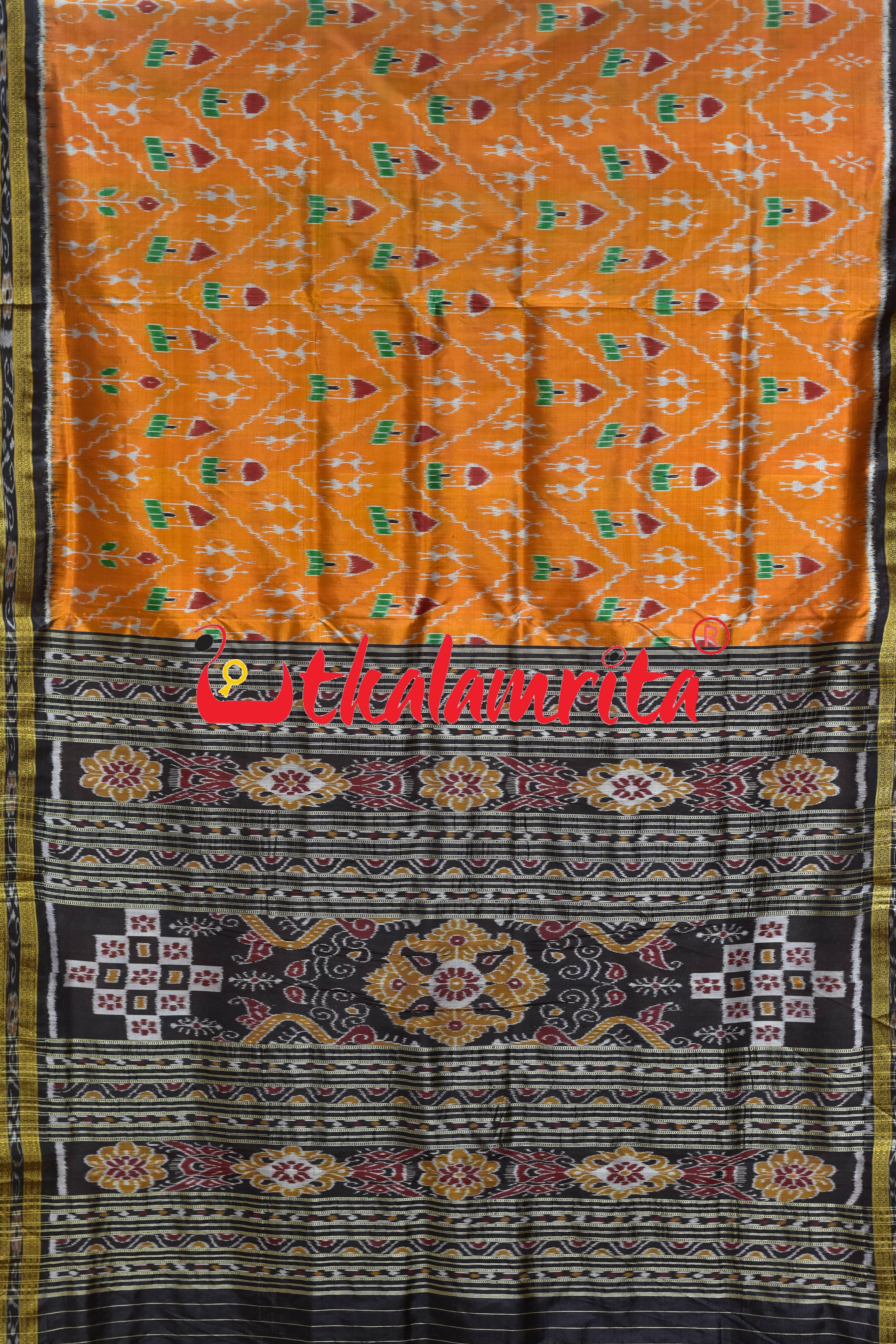 Mustard House Tribals Khandua Silk Saree