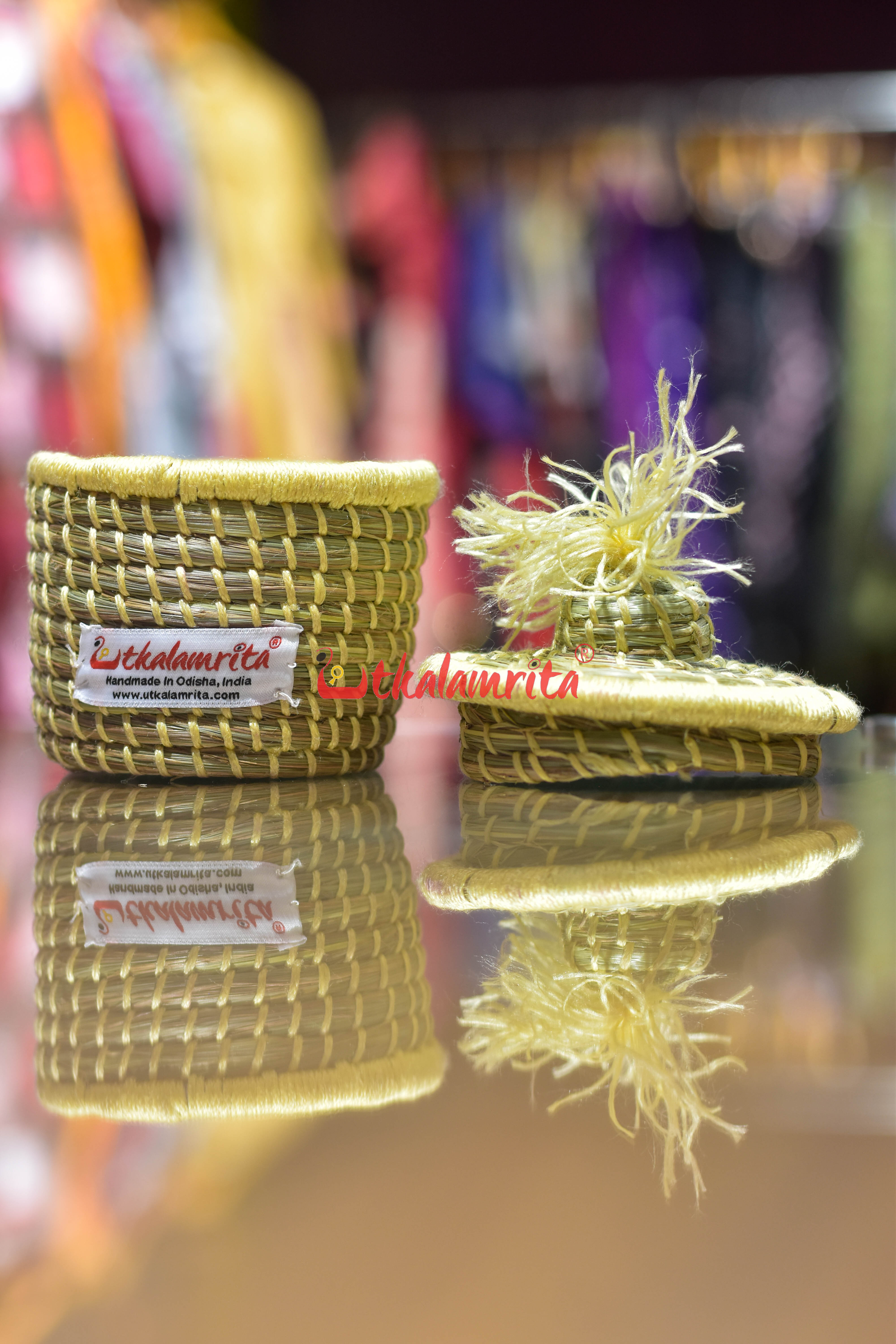 Sabai Grass Chuti Thread Jewellery Box Cream