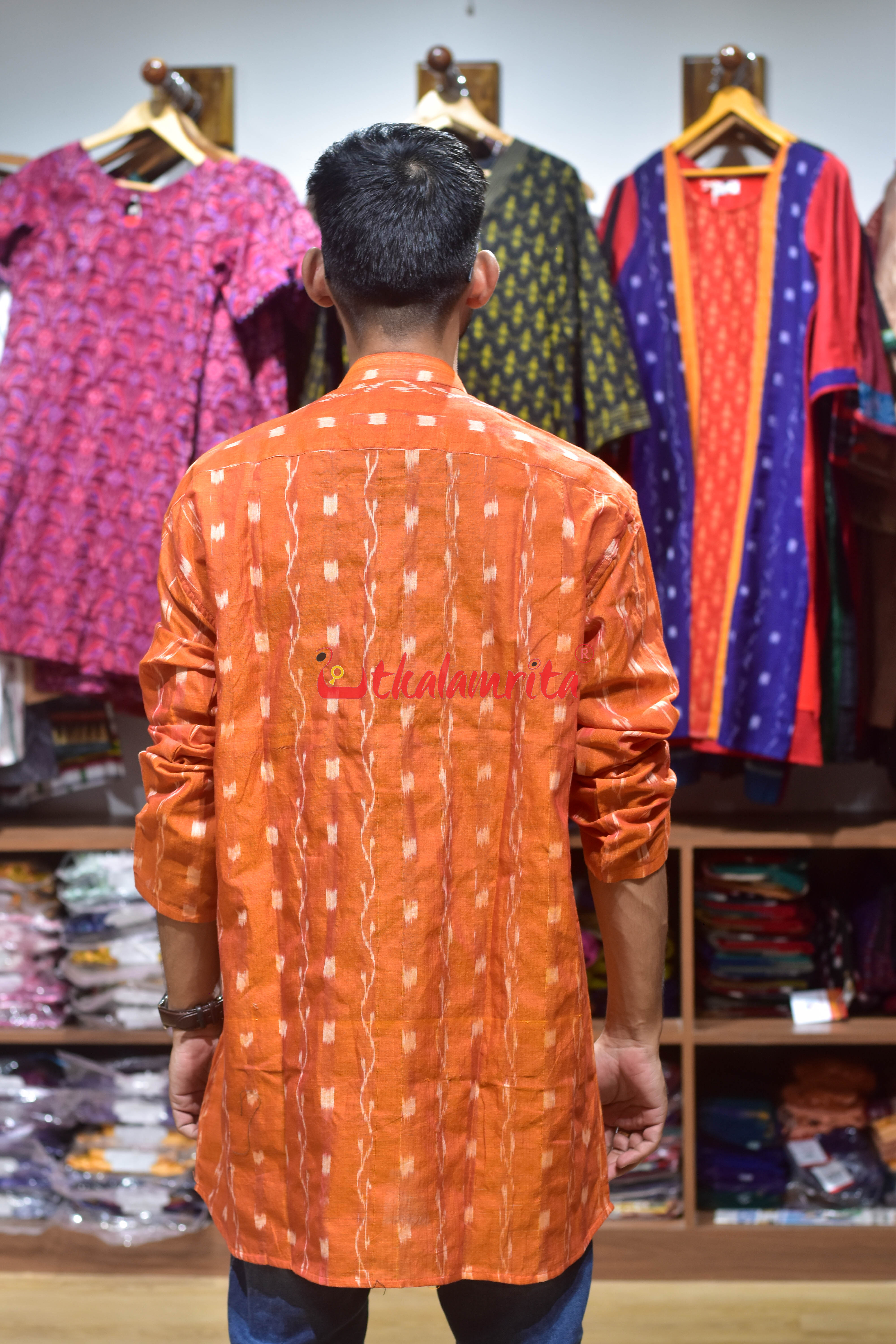 Orange Tipa Lata (Men's Short Kurta)