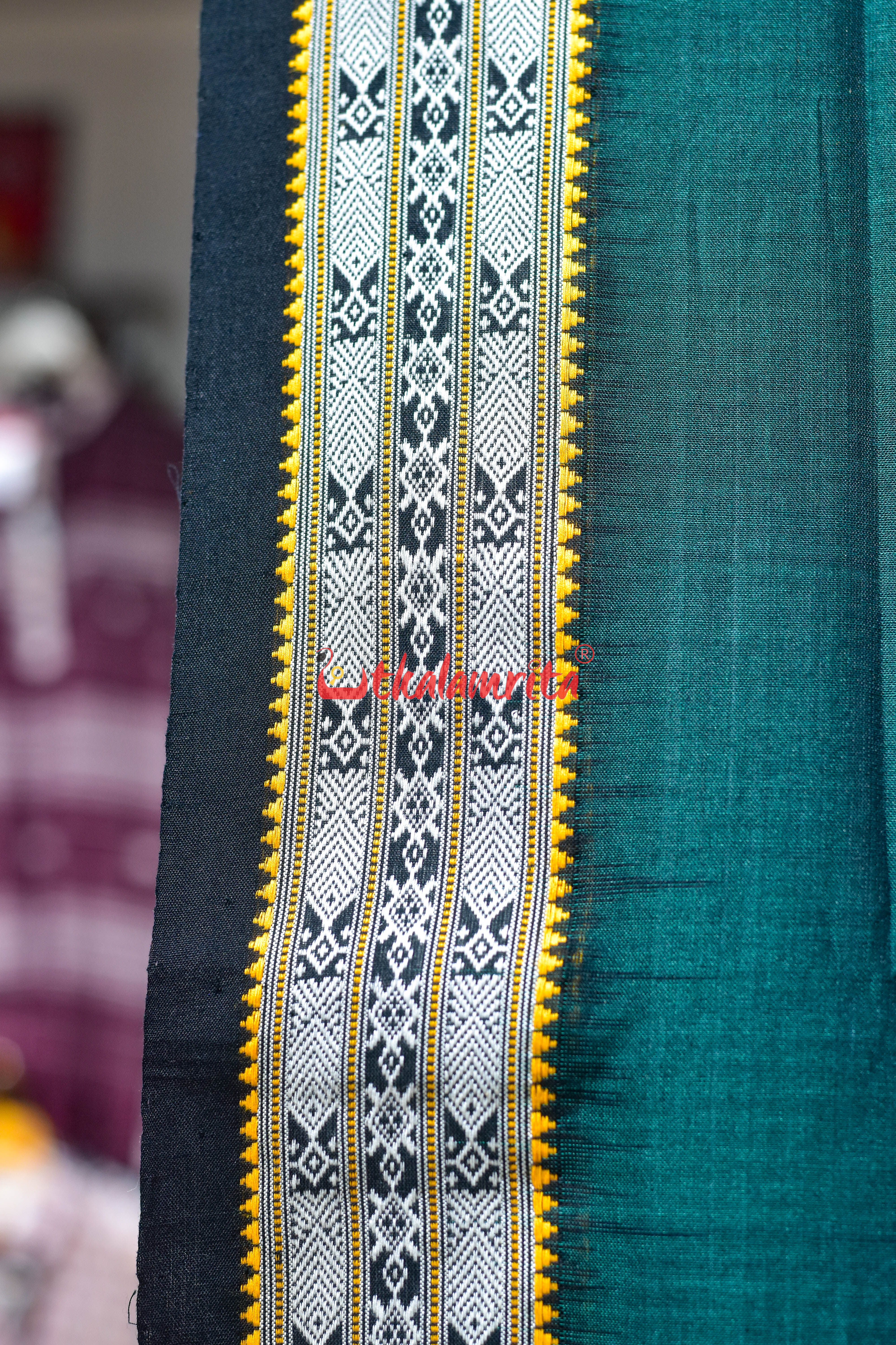Nuapatna Habaspuri Green Cotton Saree