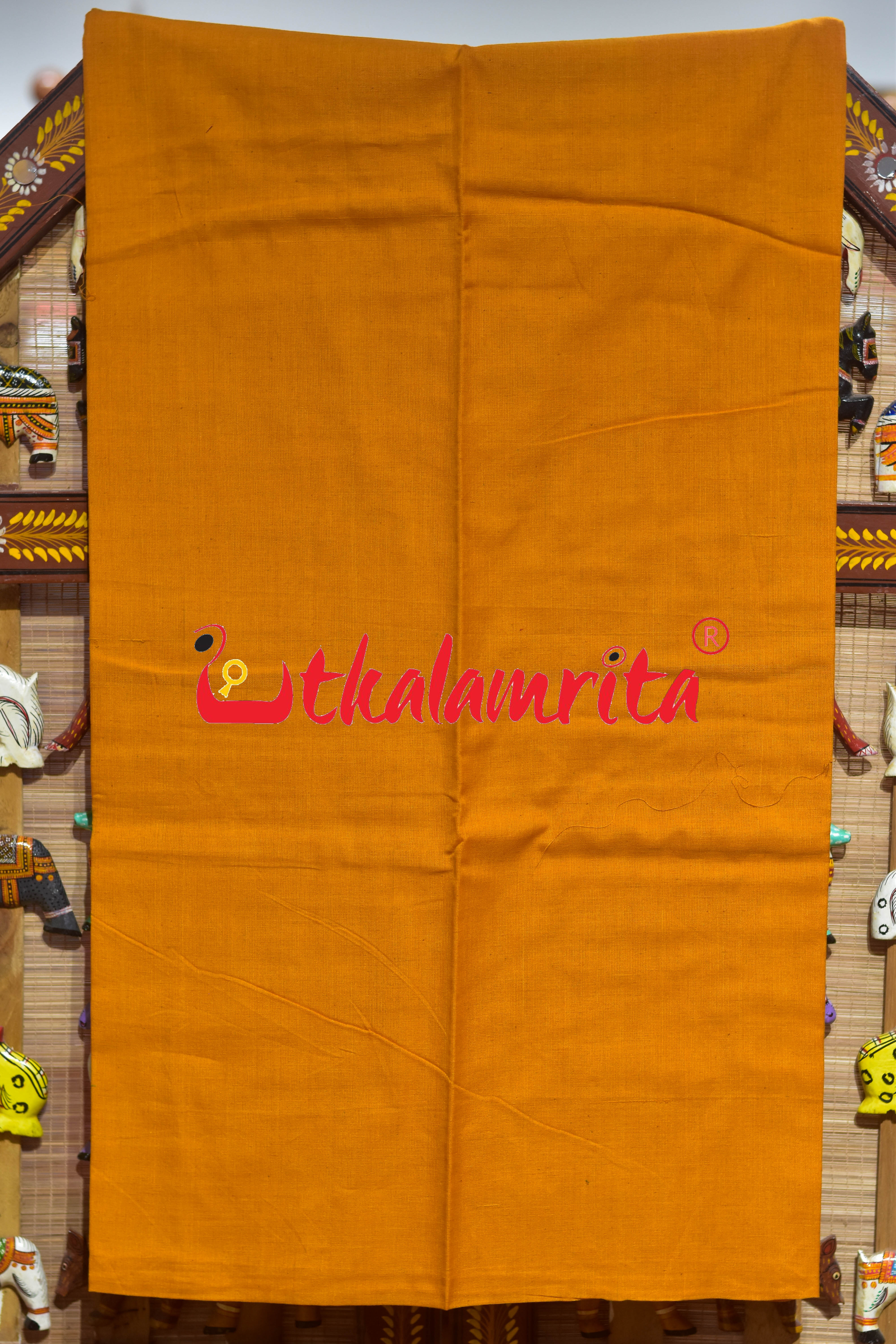 Red Yellow Double Flower Sambalpuri Cotton Dress Set