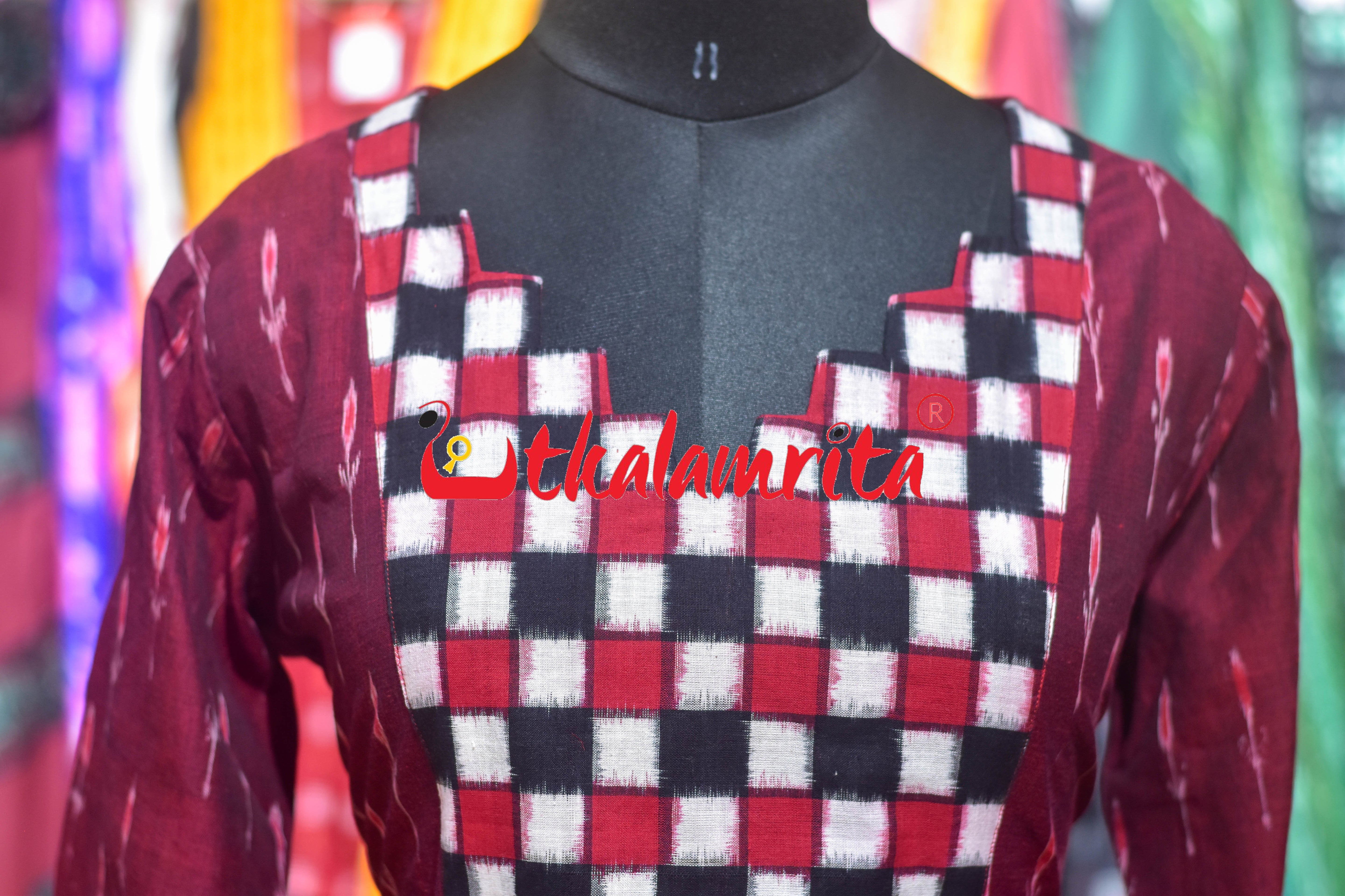 Maroon Labanga Total Pasapali (Ladies Kurti)