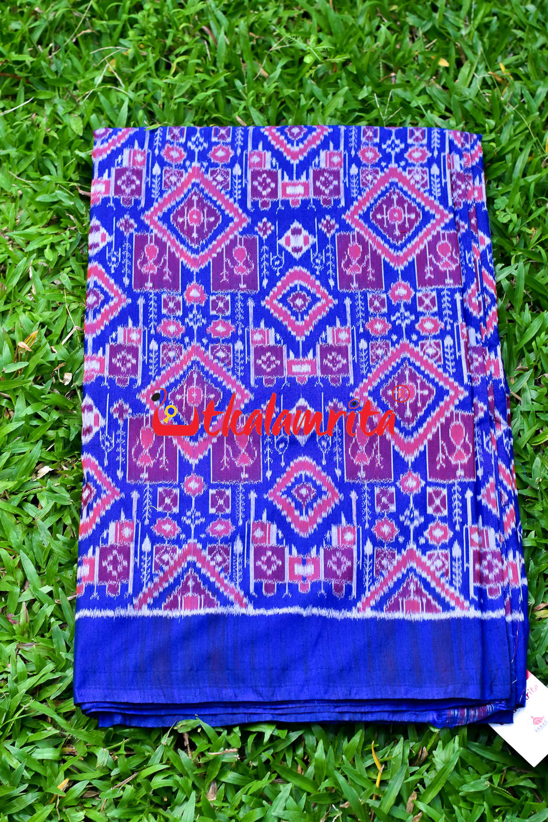 Deep Blue Tribal Mix Silk (Fabric)