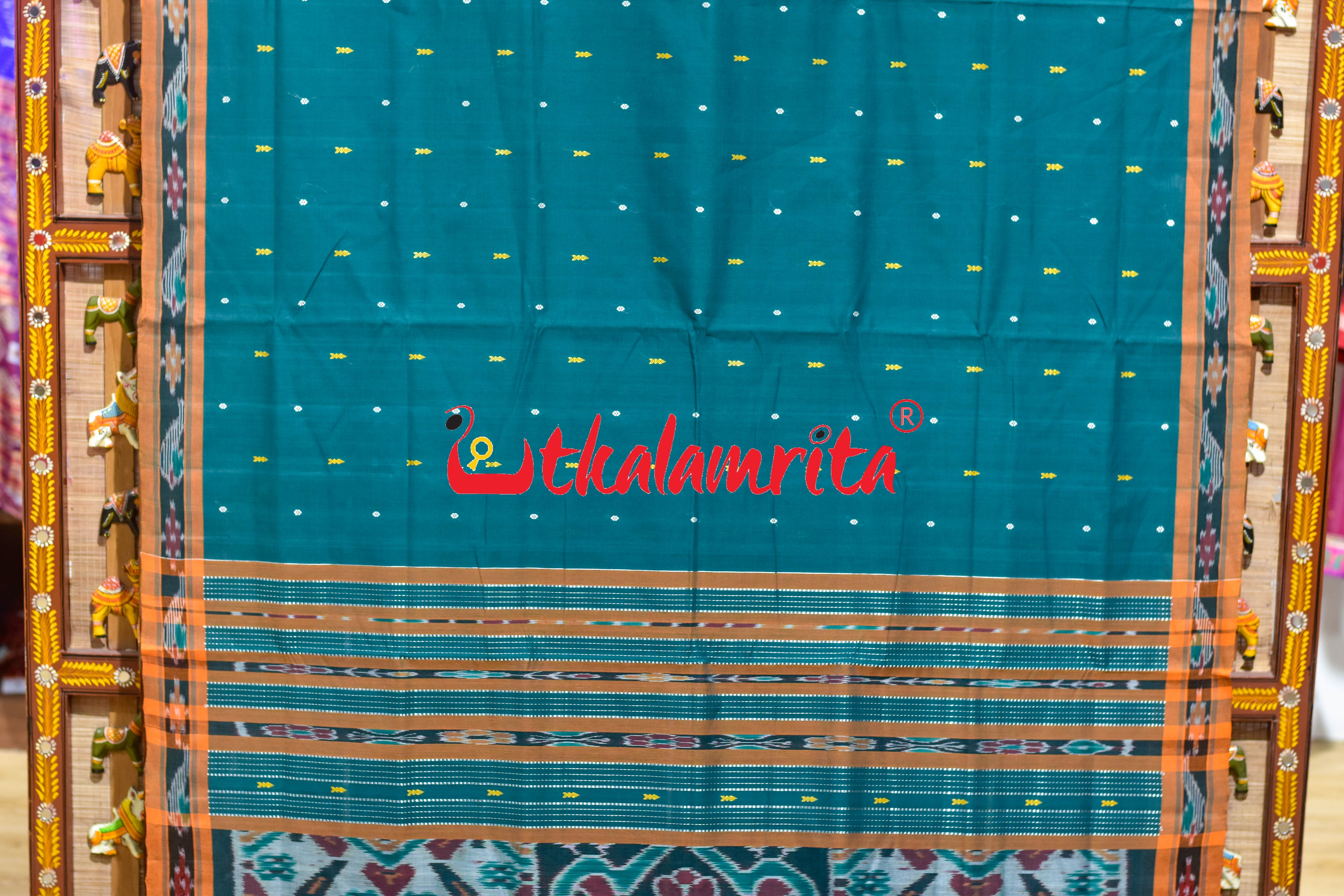 Green Yellow Chadhei Pittala Single Cotton Saree