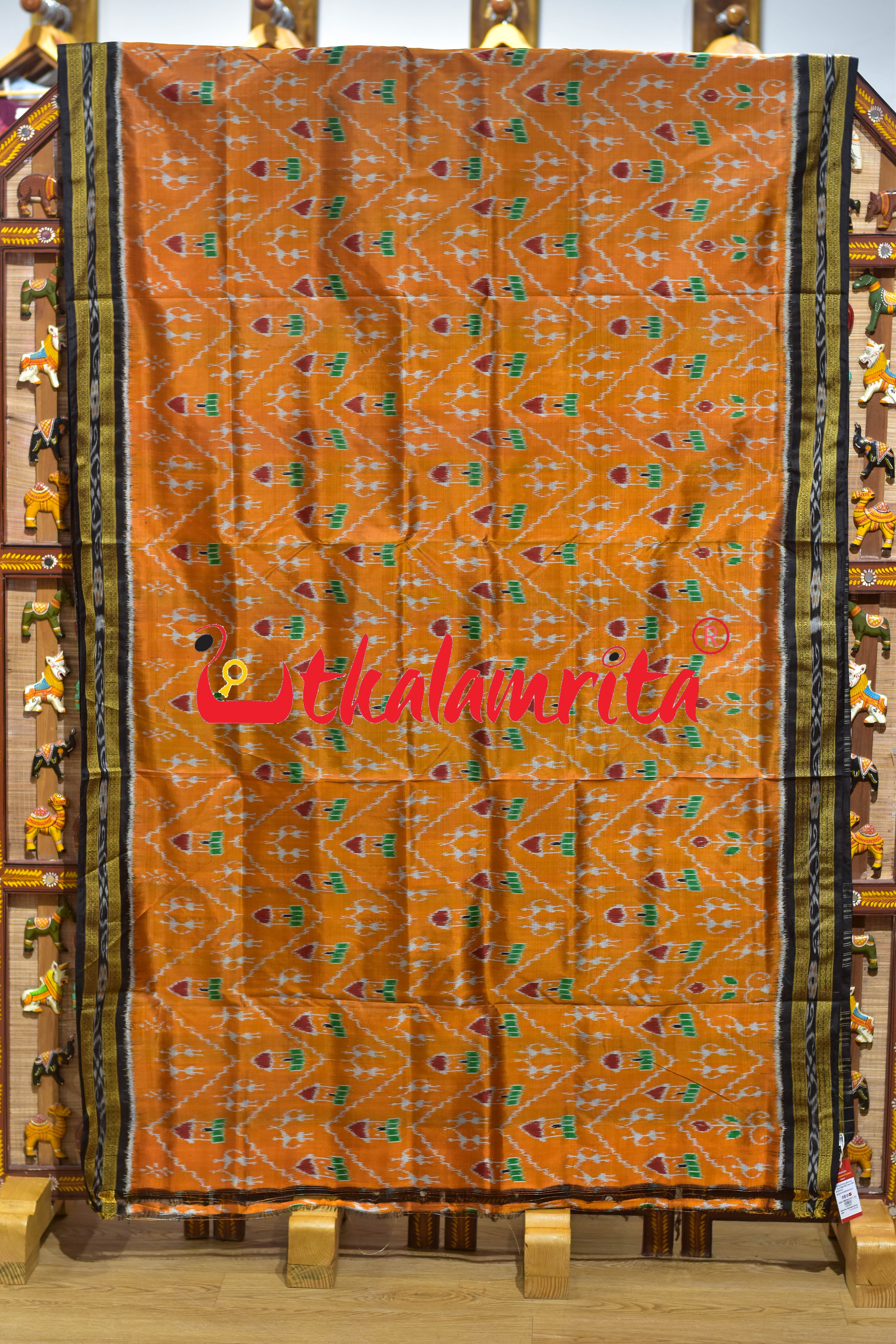 Mustard House Tribals Khandua Silk Saree