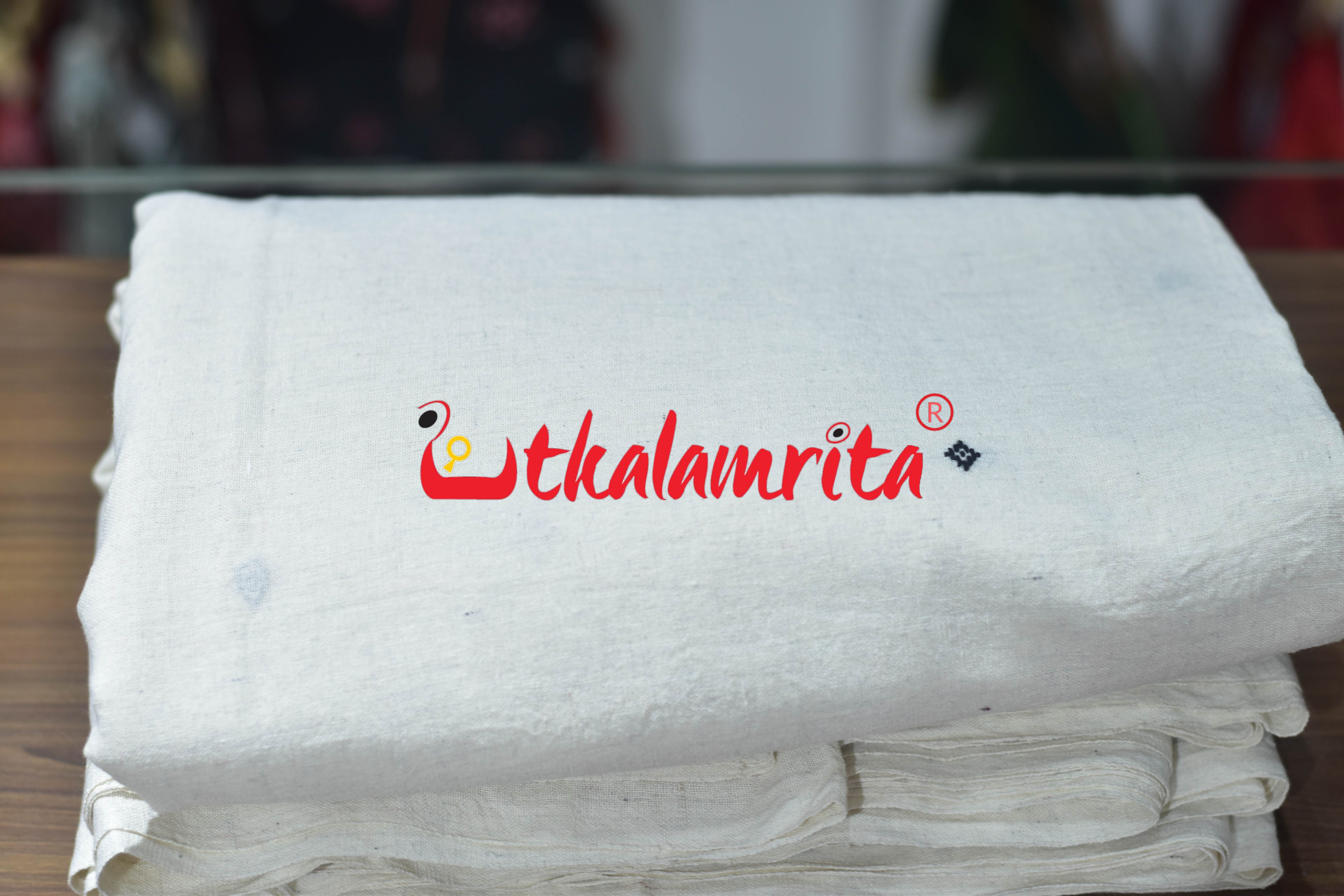 White with Black Buti Kotpad (Fabric)