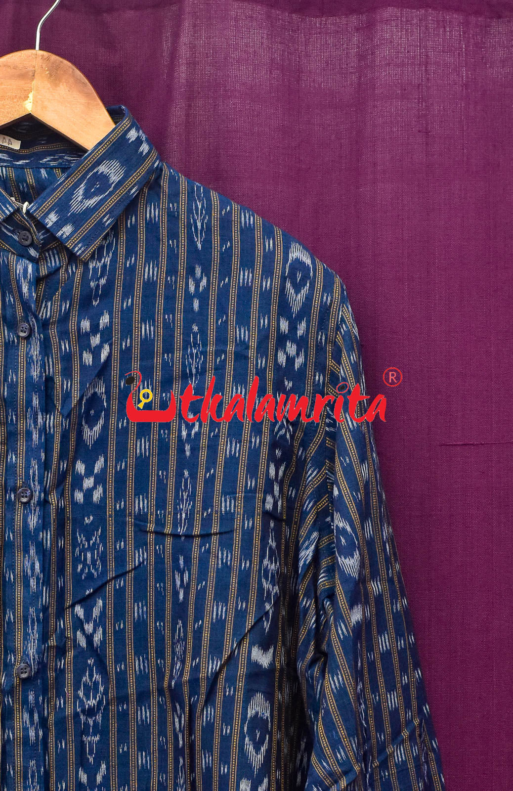 Blue Ikat Love (Mens' Full Shirts)