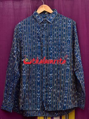 Blue Ikat Love (Mens' Full Shirts)