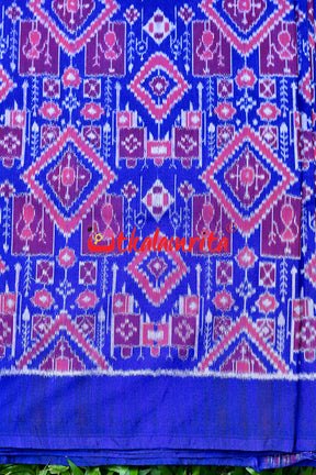 Deep Blue Tribal Mix Silk (Fabric)