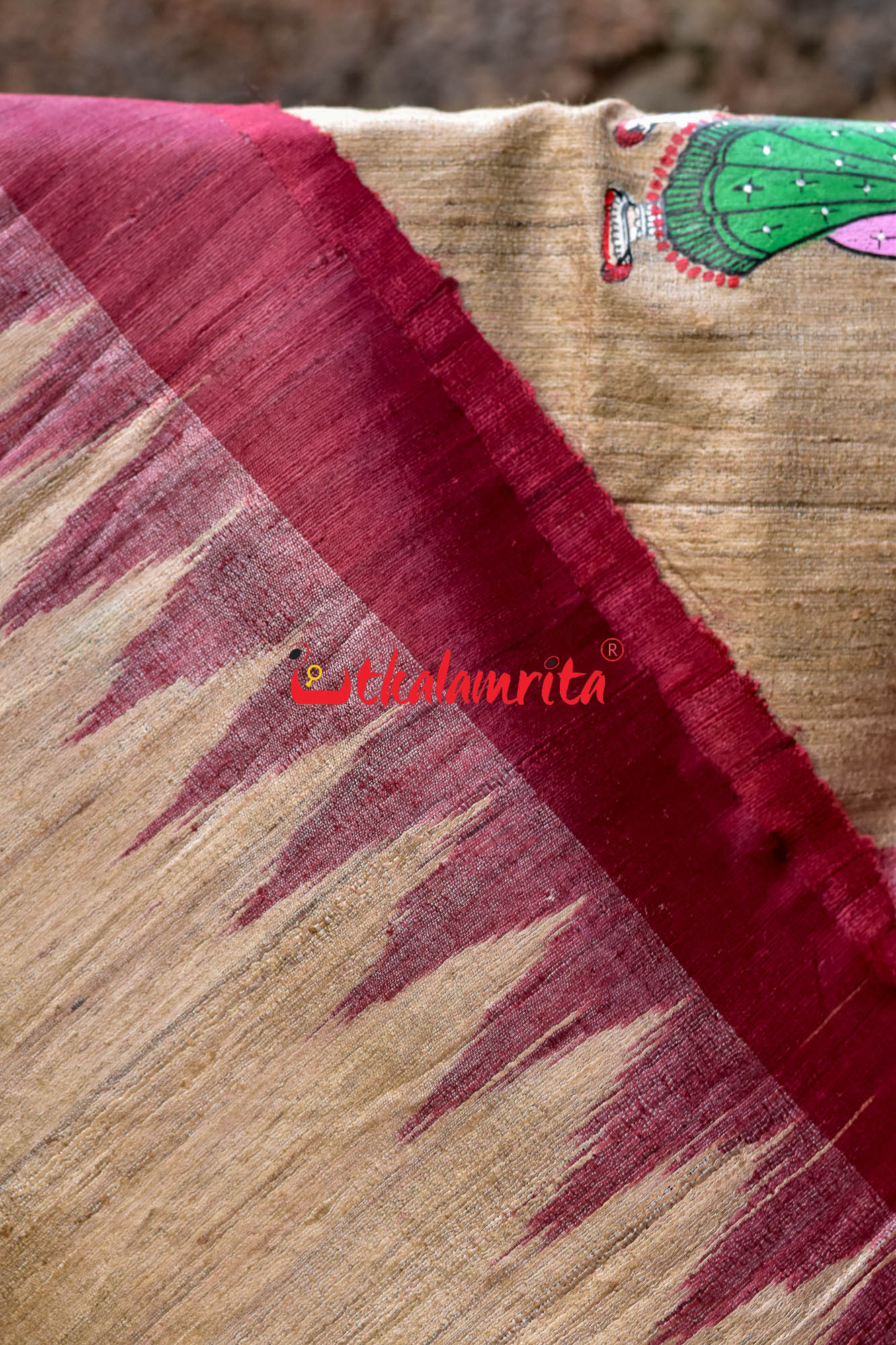 Ratha Jatra Theme Pattachitra Tussar Silk Saree