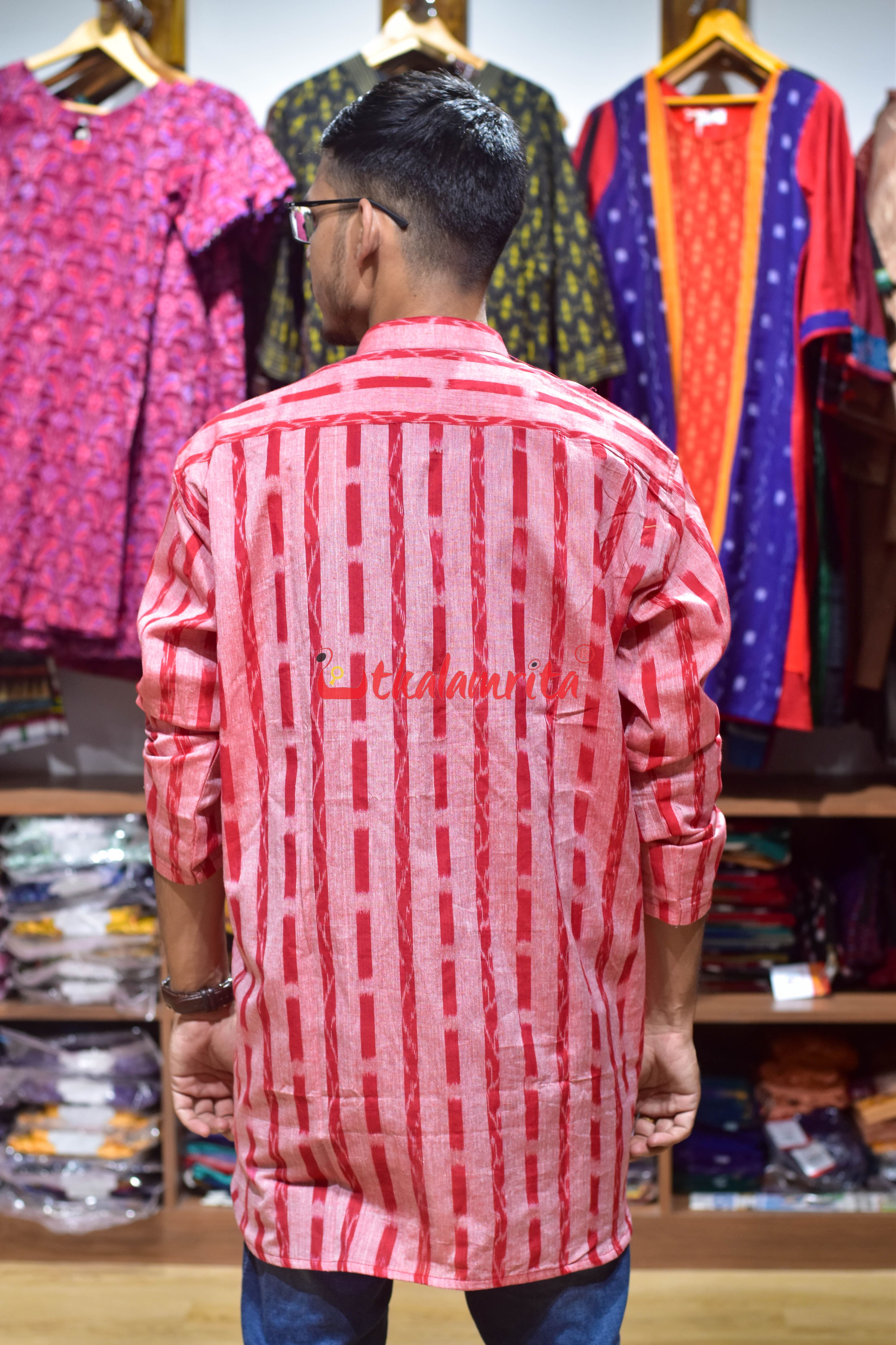 Red Pink Lata (Men's Short Kurta)