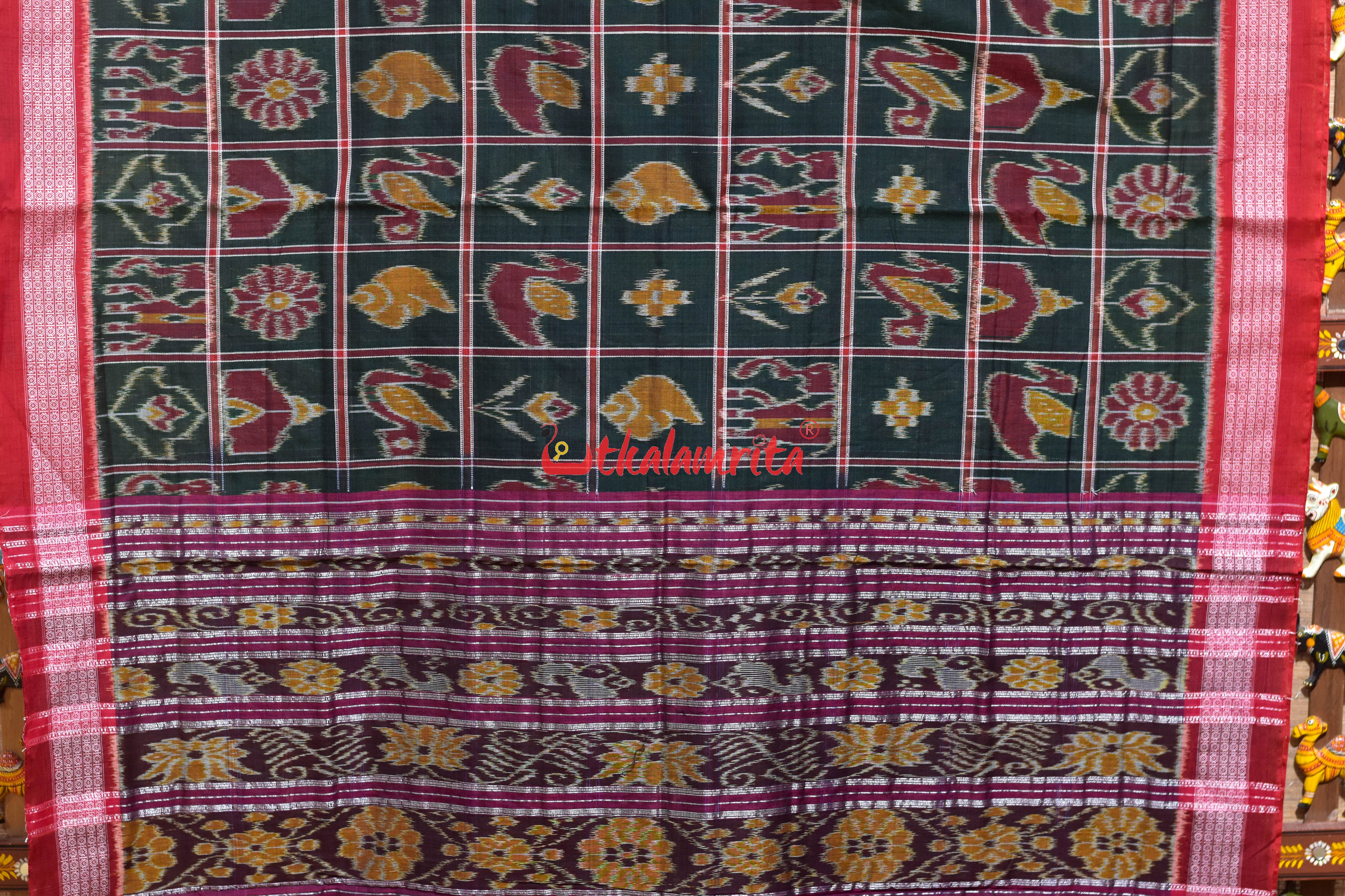 National Border Green Nabakothi Cotton Saree