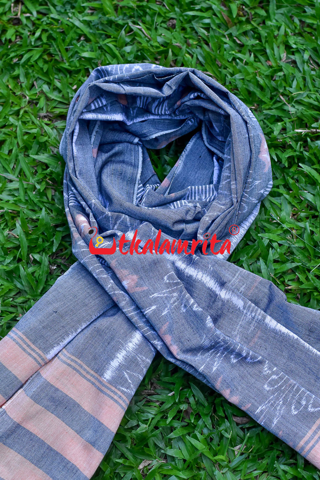 Grey Cream Thikiri (Cotton Dupatta)