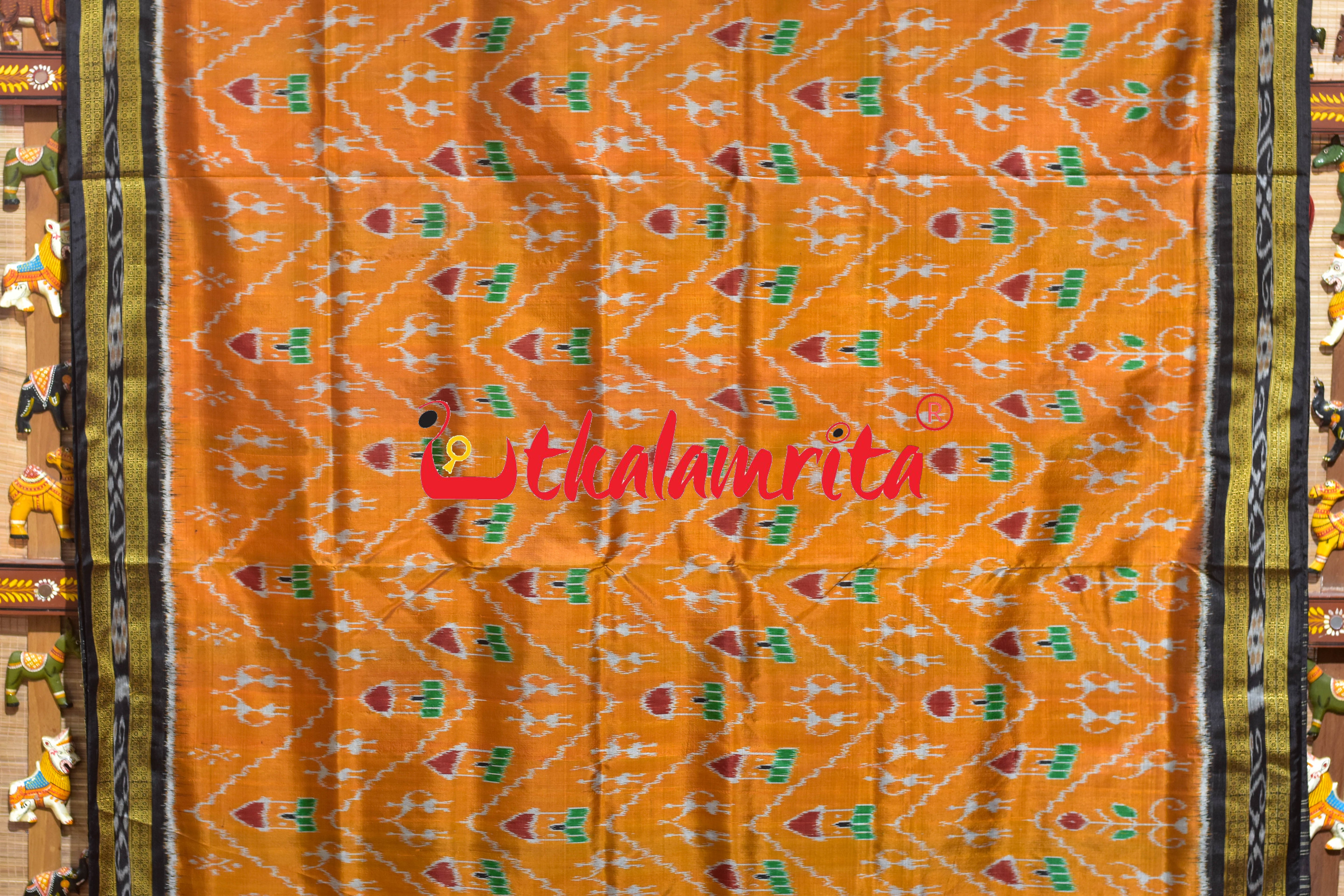 Mustard House Tribals Khandua Silk Saree