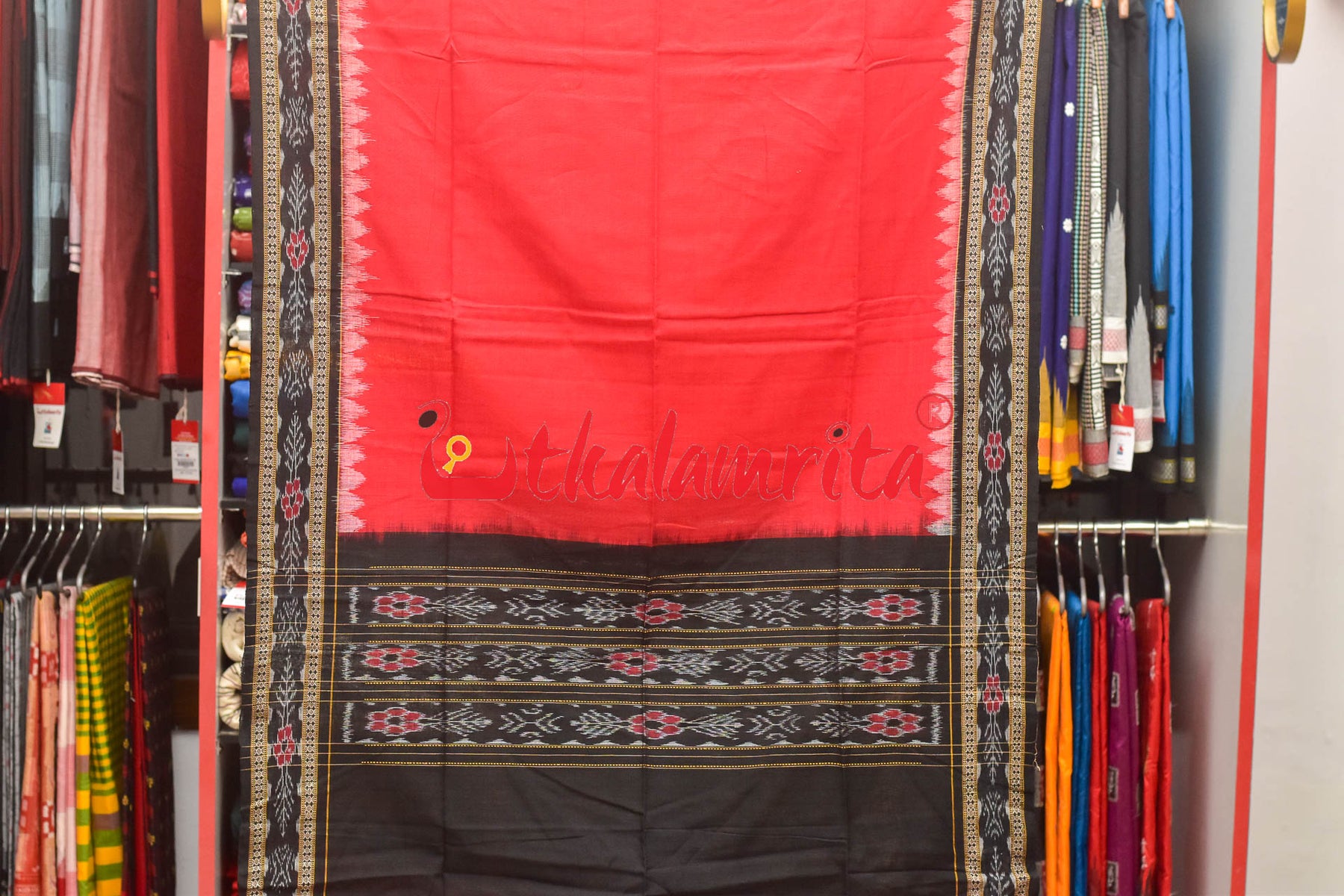 Black Red Phula Tribal Dress Set