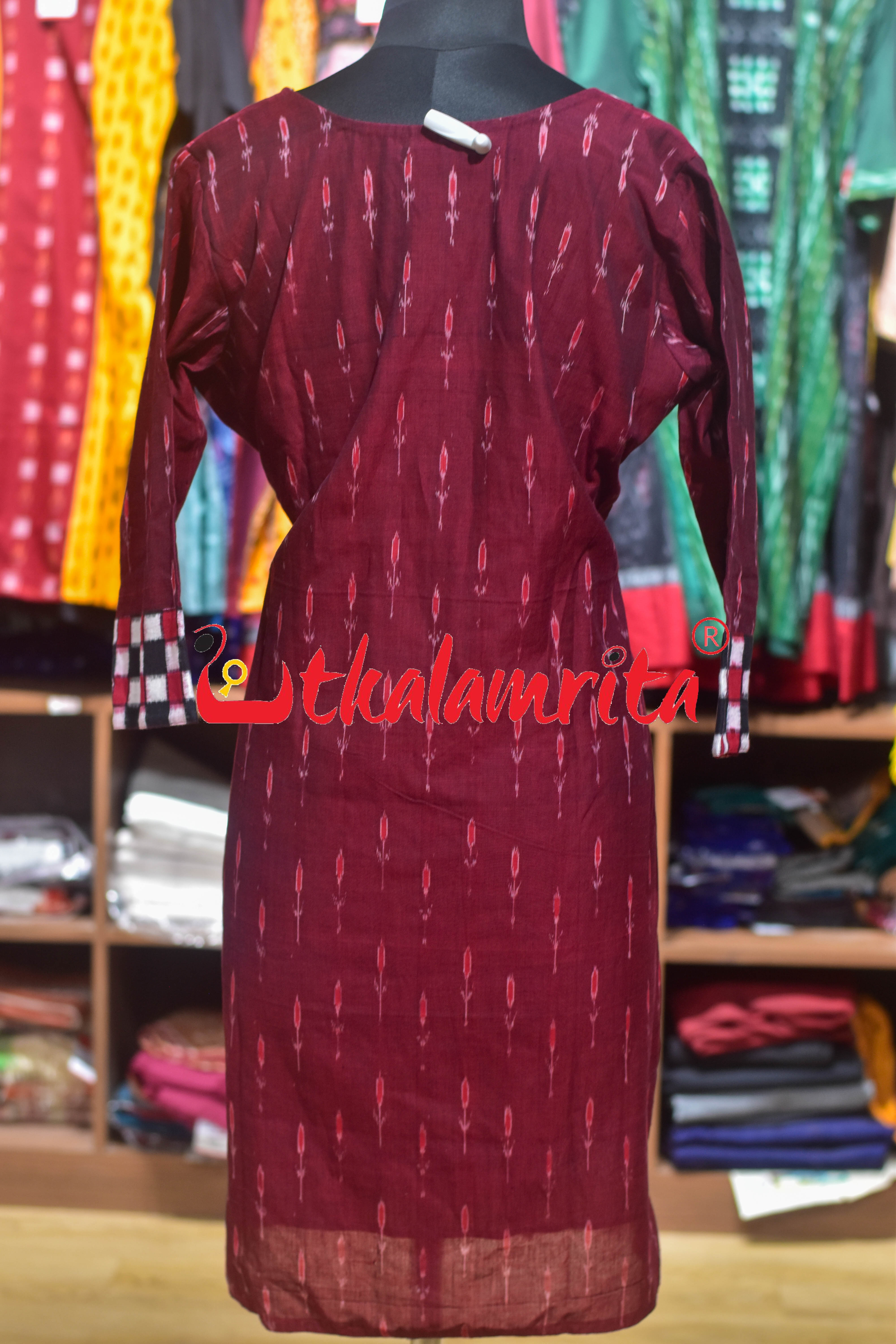 Maroon Labanga Total Pasapali (Ladies Kurti)