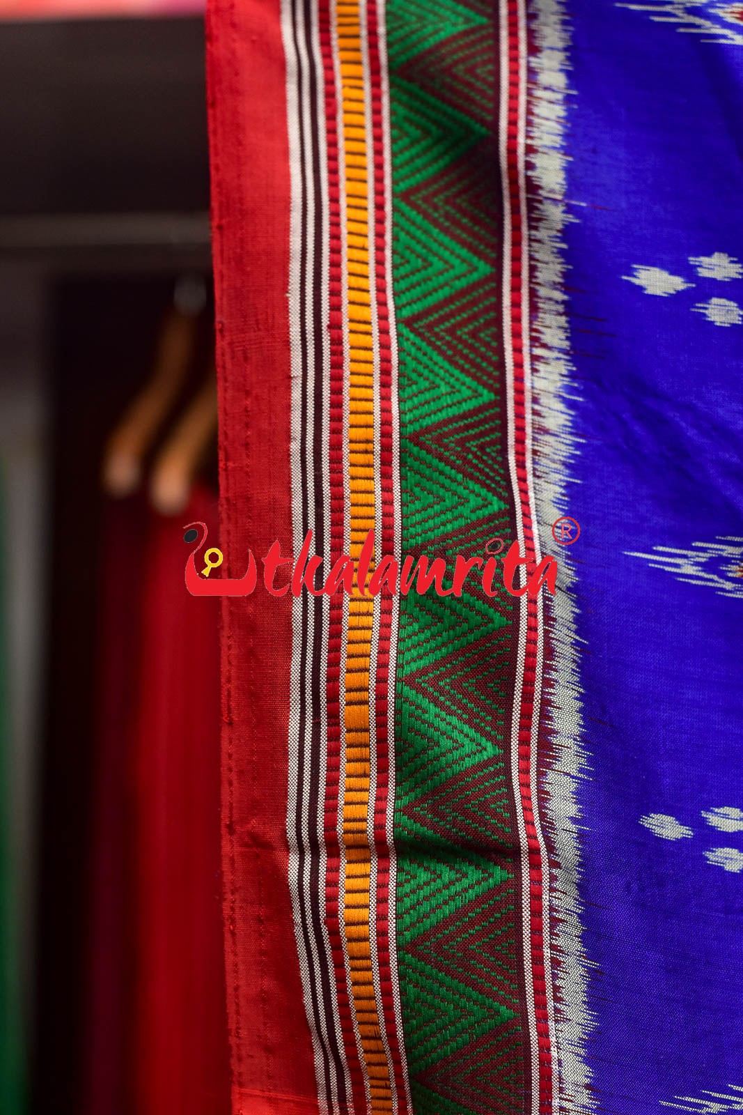 Blue Red Mayurachandrika Dongria Silk Saree