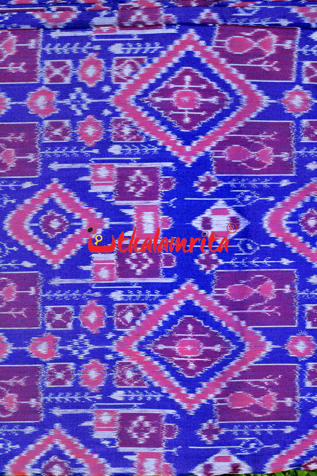 Deep Blue Tribal Mix Silk (Fabric)