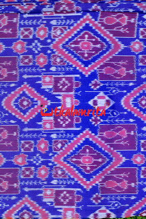 Deep Blue Tribal Mix Silk (Fabric)