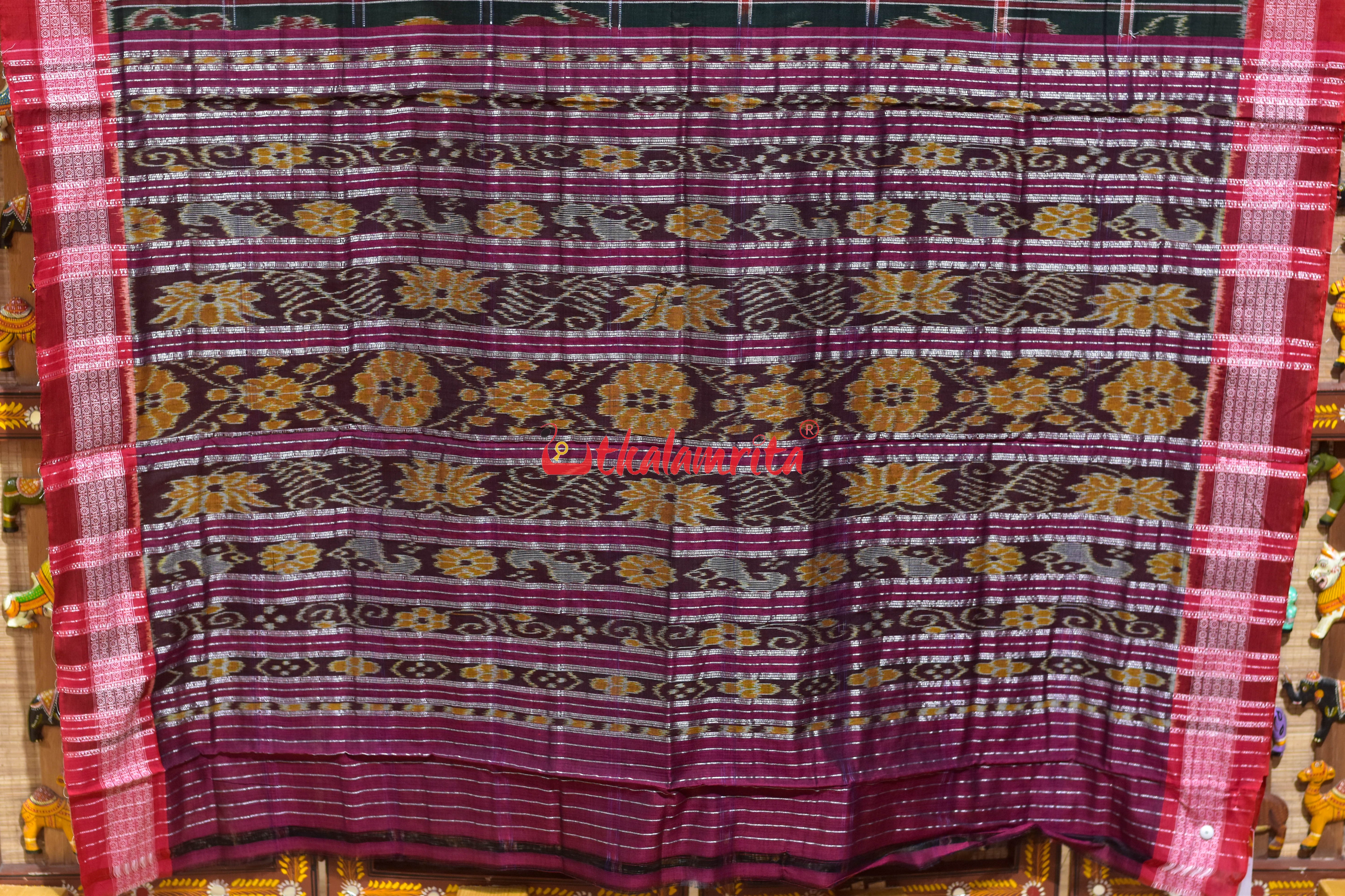 National Border Green Nabakothi Cotton Saree
