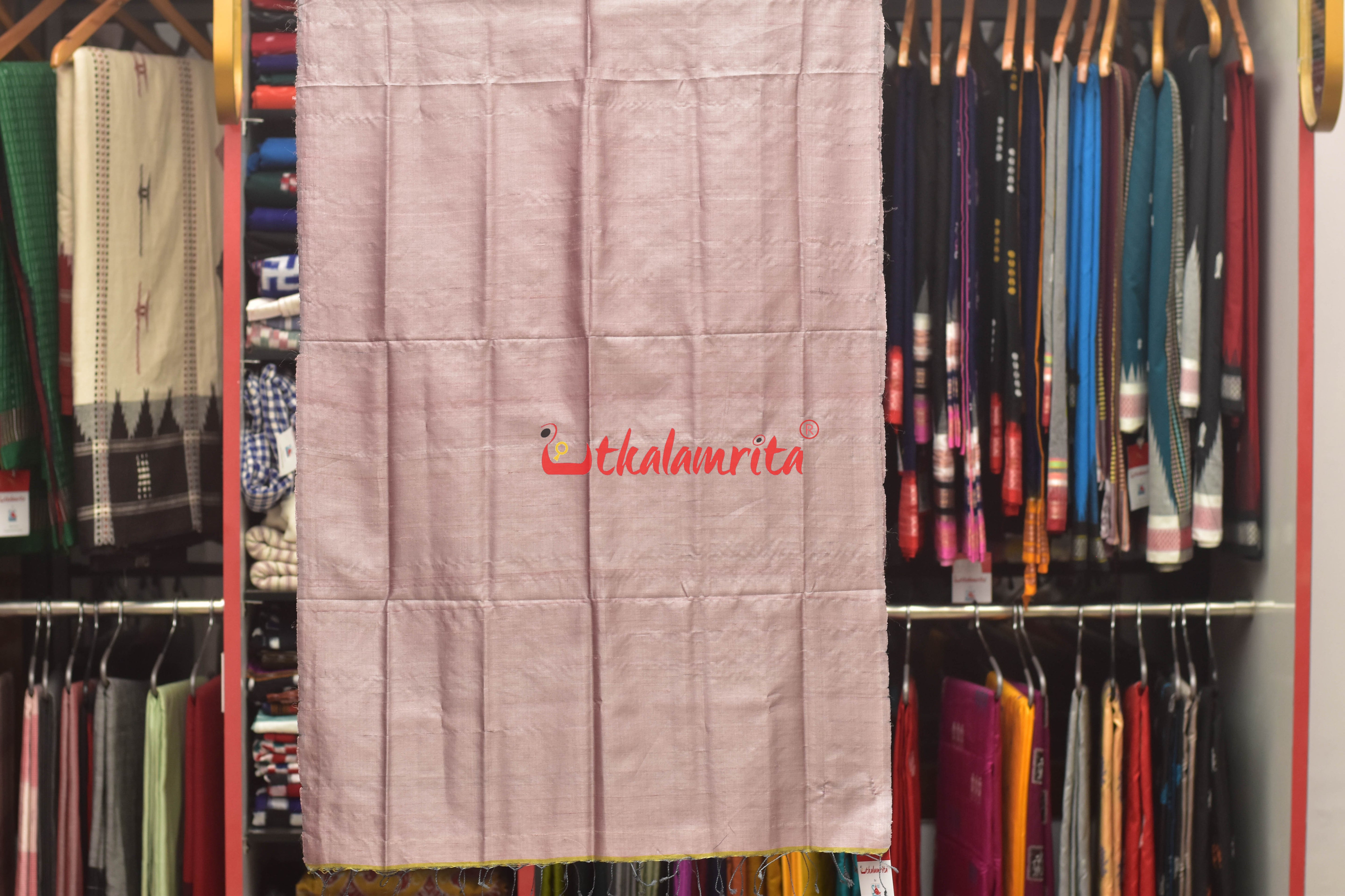 Onion Pink Fine Tussar Plain (Stole)