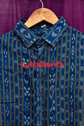 Blue Ikat Love (Mens' Full Shirts)