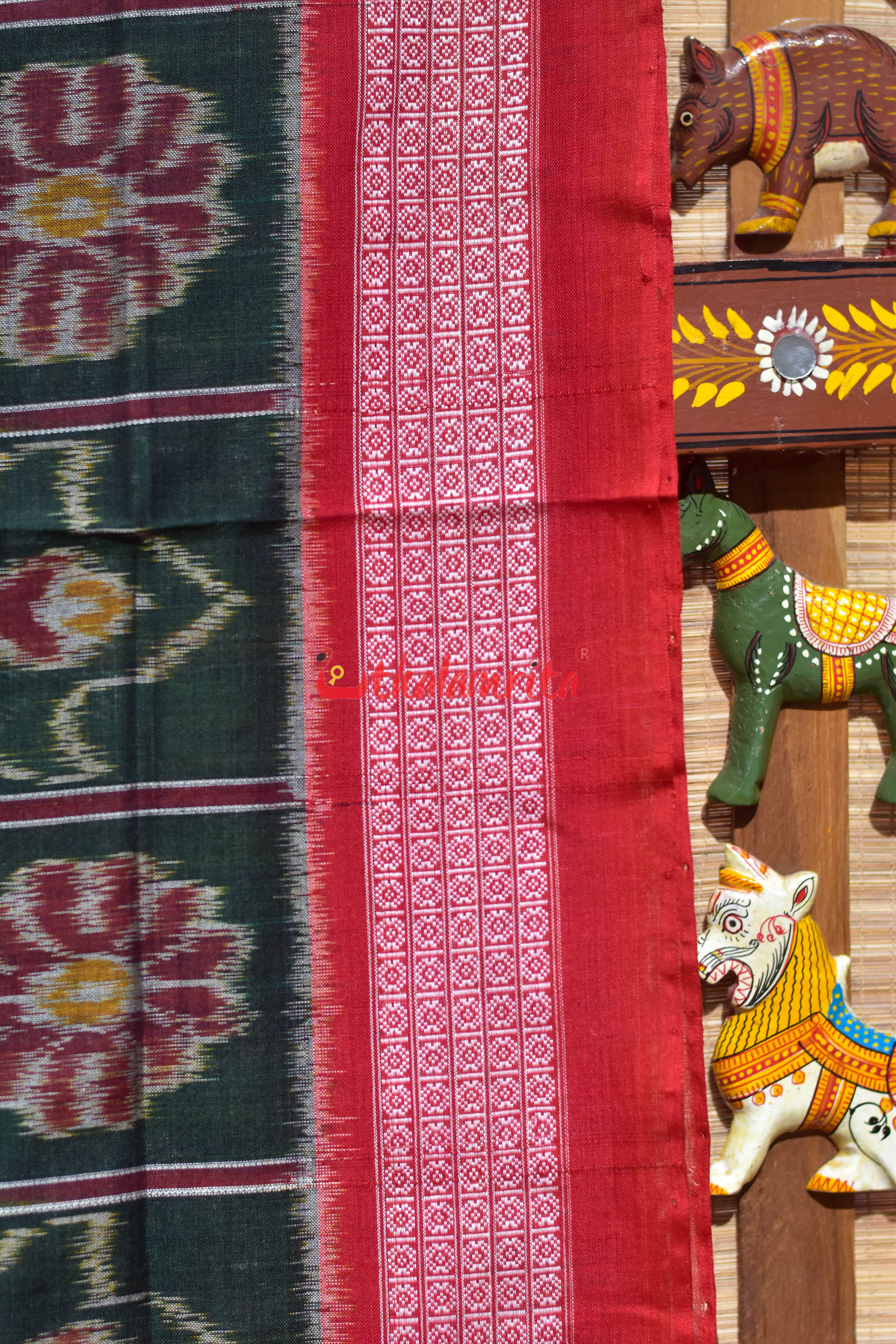 National Border Green Nabakothi Cotton Saree