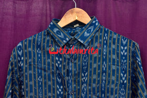 Blue Ikat Love (Mens' Full Shirts)