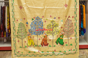 3 Dancer and Trees Pattachitra Tussar Silk Saree