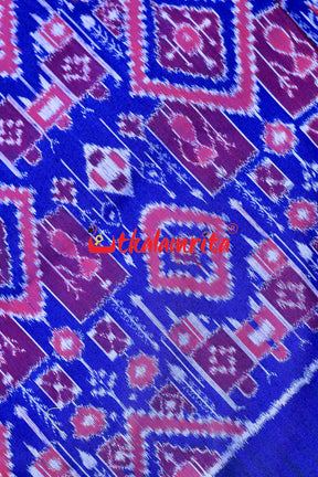 Deep Blue Tribal Mix Silk (Fabric)