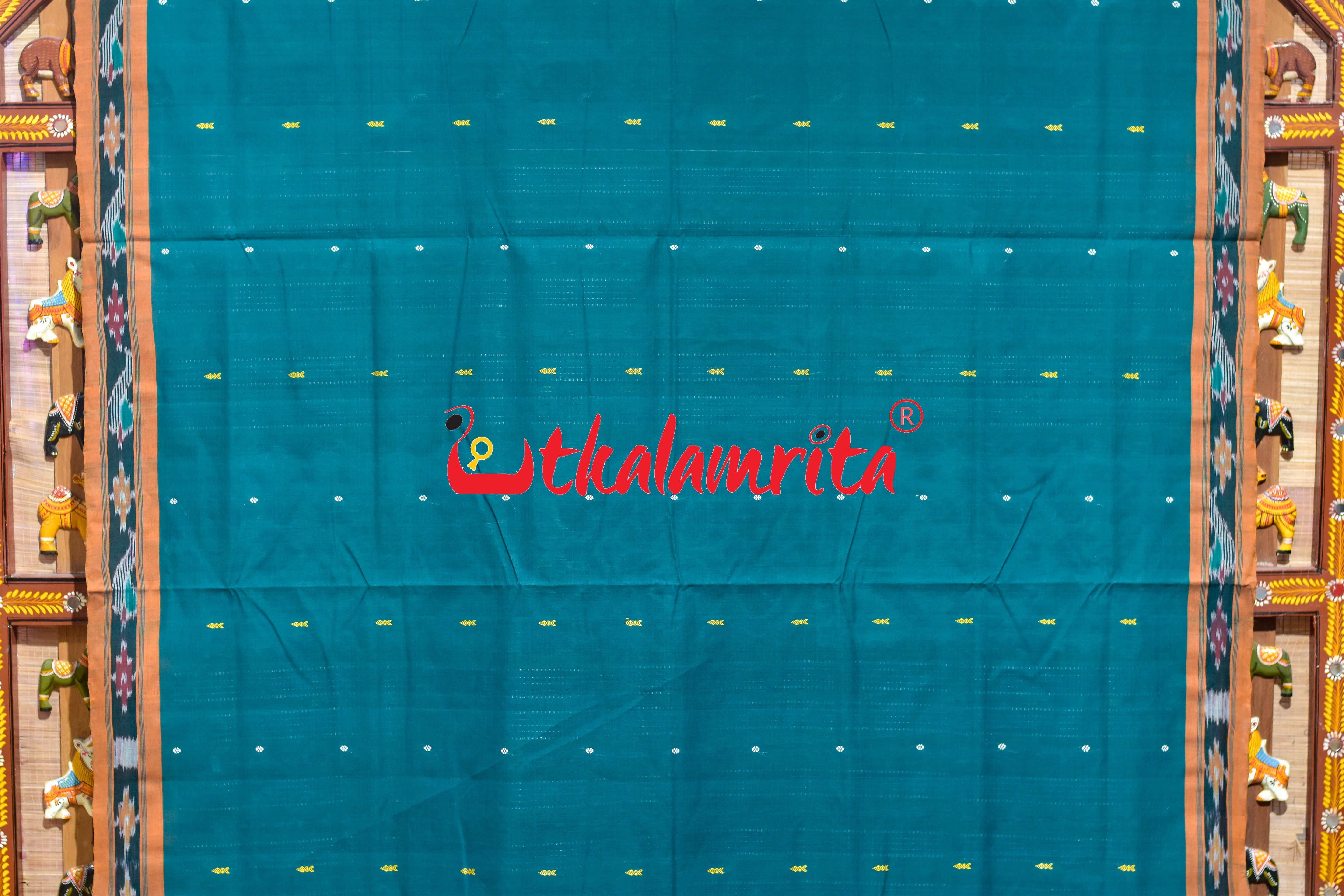 Green Yellow Chadhei Pittala Single Cotton Saree