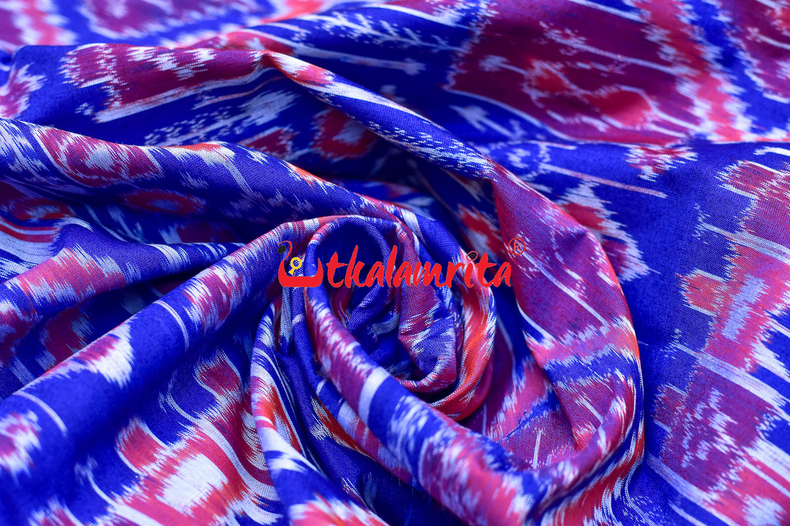 Deep Blue Tribal Mix Silk (Fabric)