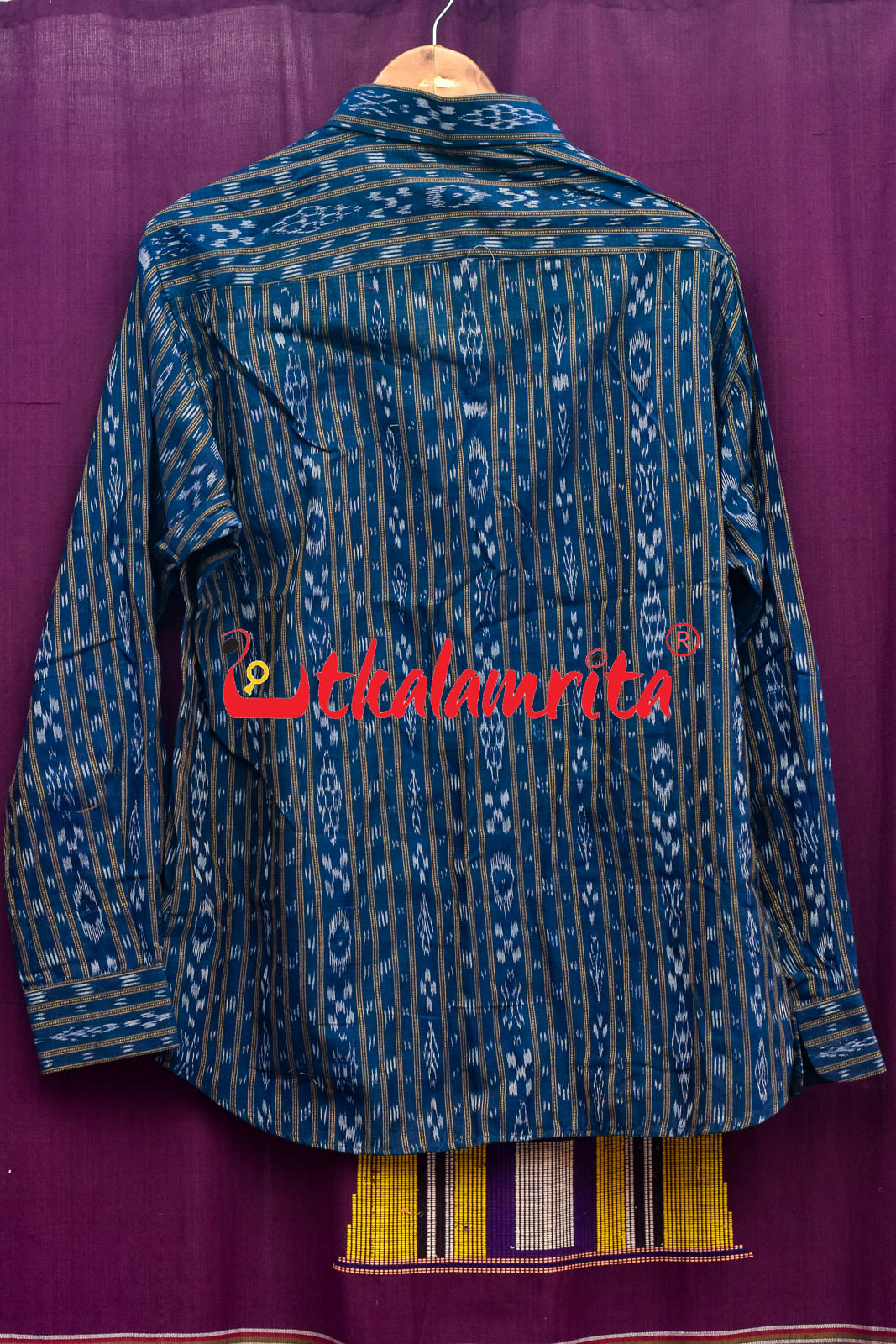 Blue Ikat Love (Mens' Full Shirts)