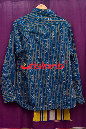 Blue Ikat Love (Mens' Full Shirts)