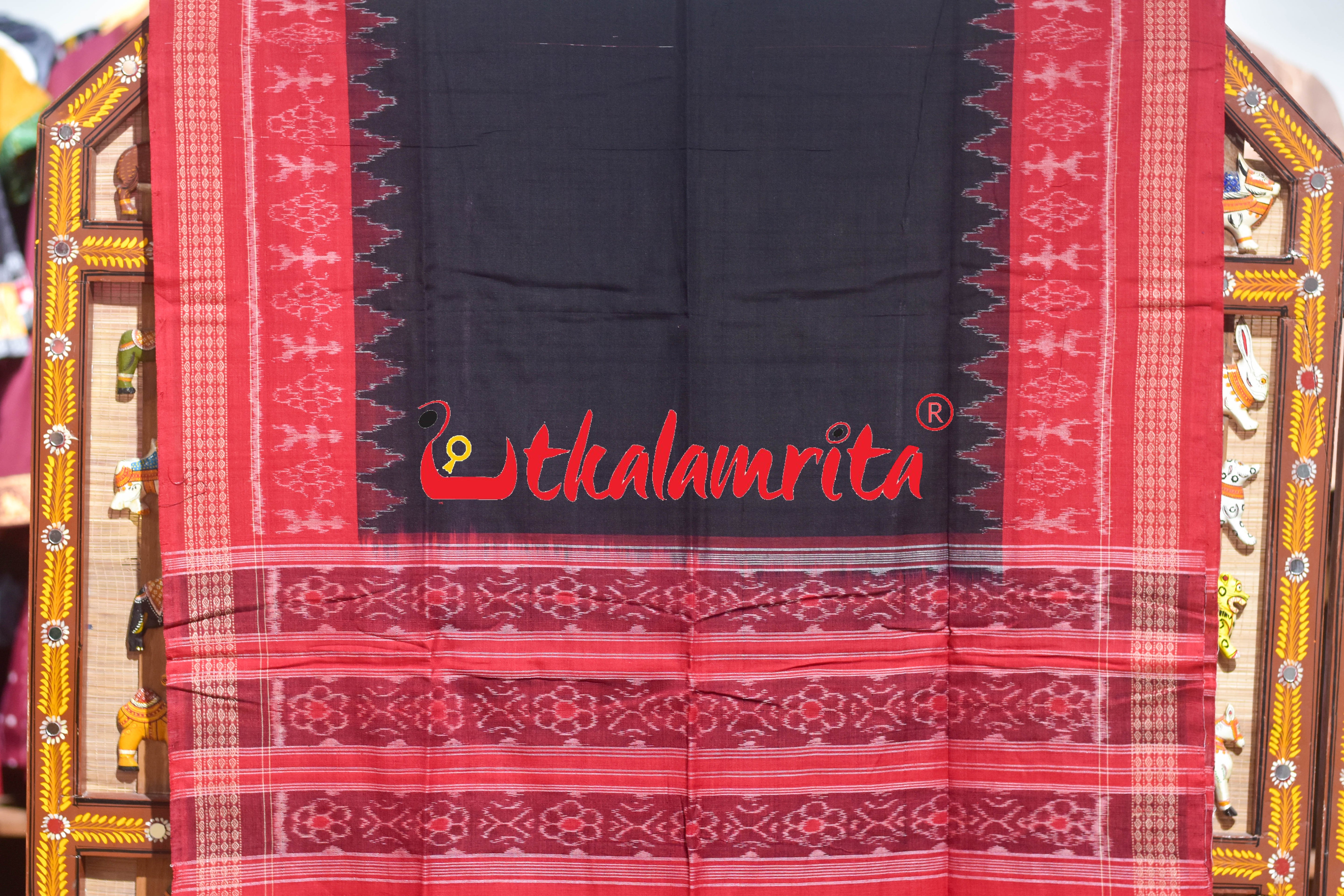 Red White Big Pasapali Sambalpuri Cotton Dress Set