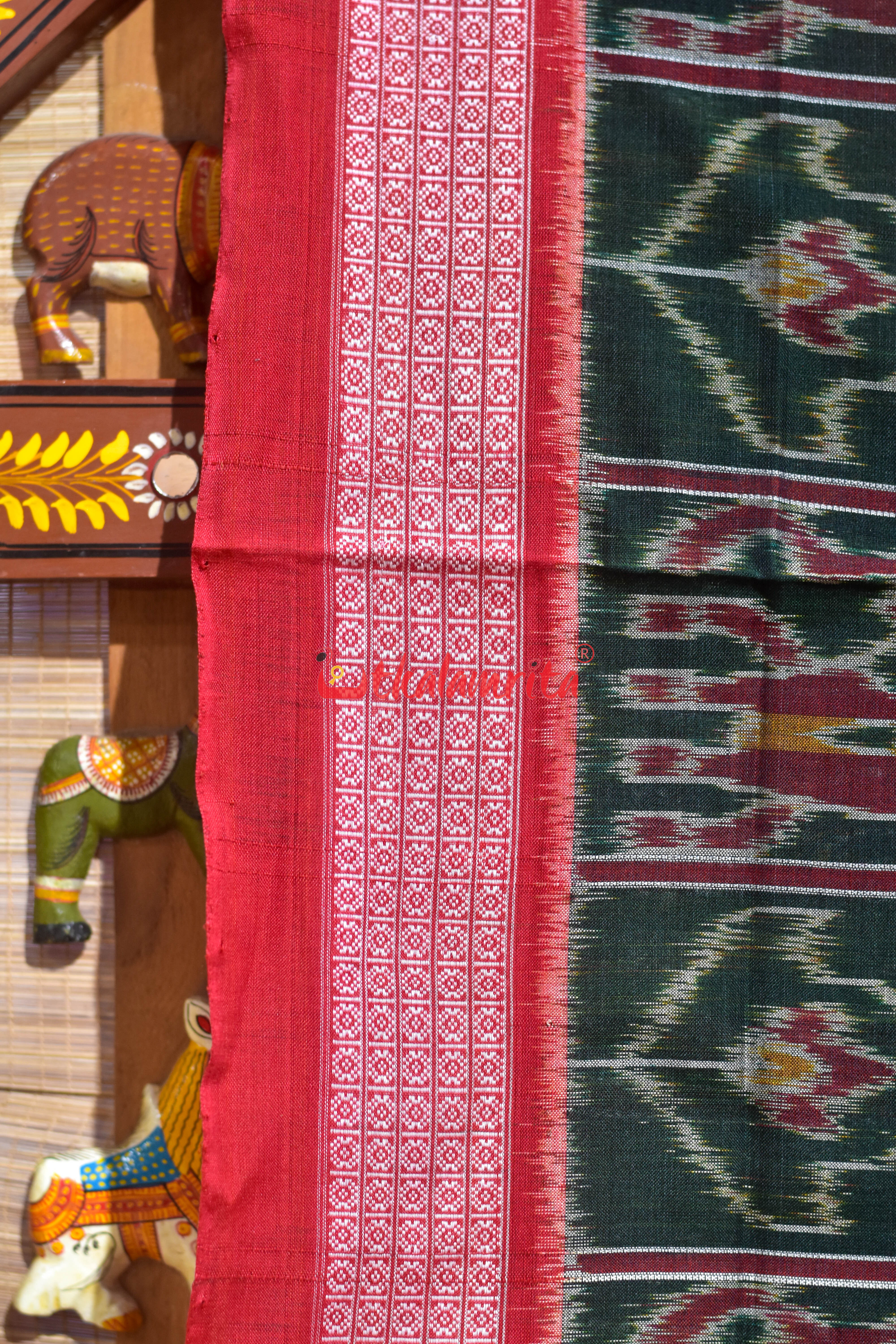 National Border Green Nabakothi Cotton Saree