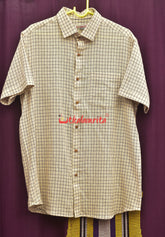 Kotpad Blue White Small Checks (Half Shirt)