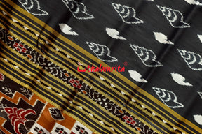 Black Sankha Khandua Silk Saree