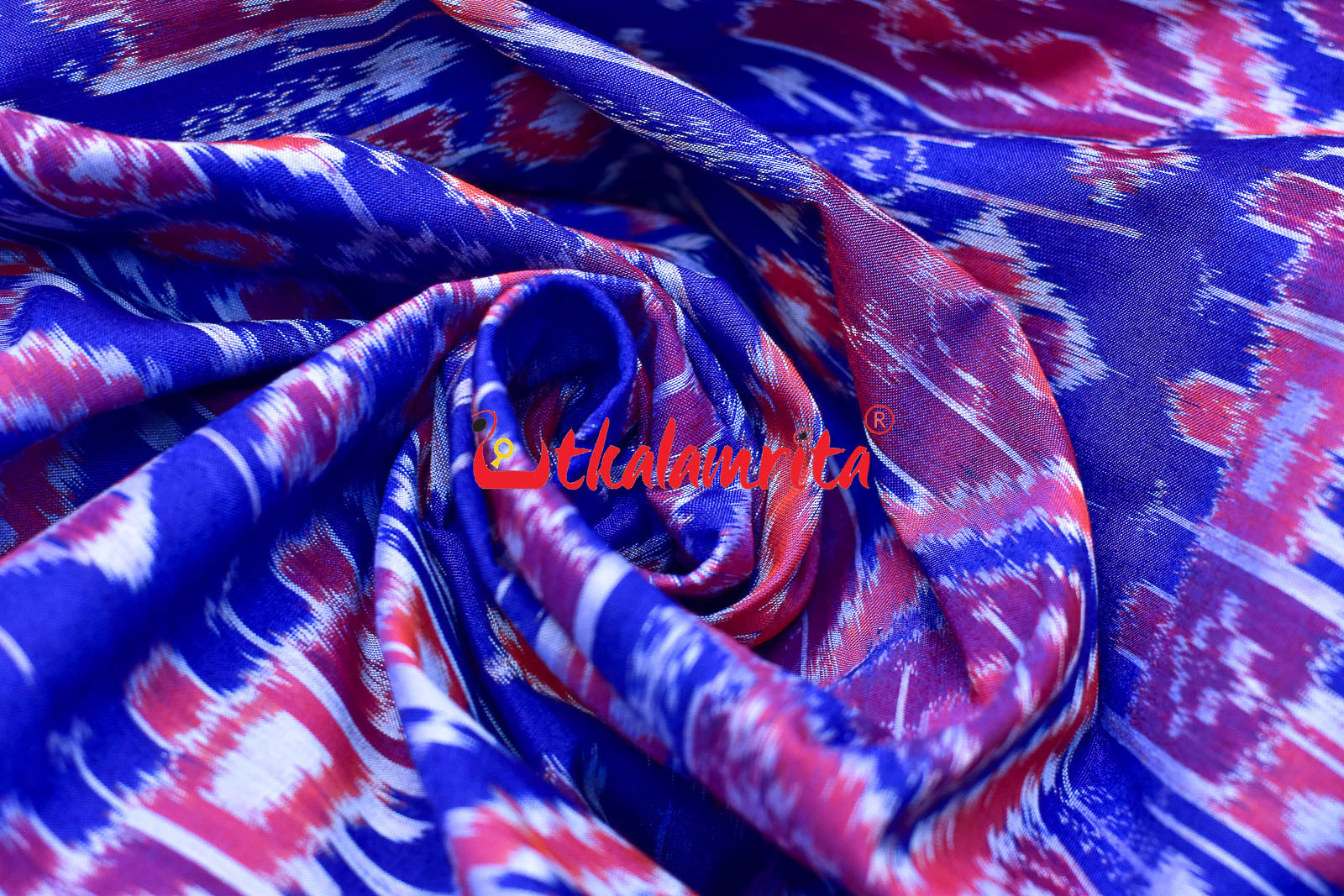 Deep Blue Tribal Mix Silk (Fabric)