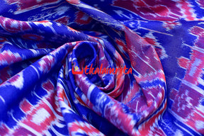 Deep Blue Tribal Mix Silk (Fabric)