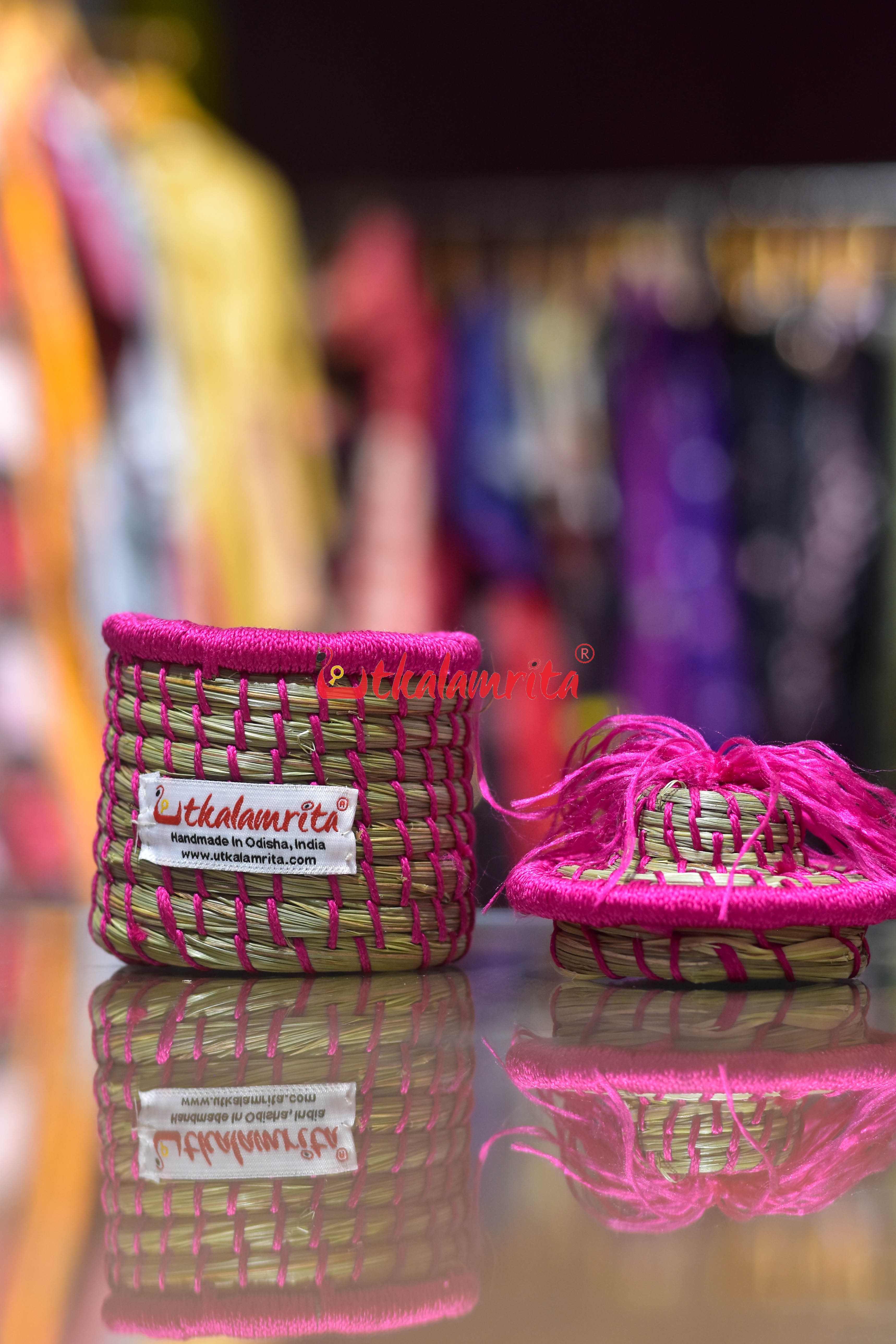 Sabai Grass Chuti Thread Jewellery Box Baby Pink